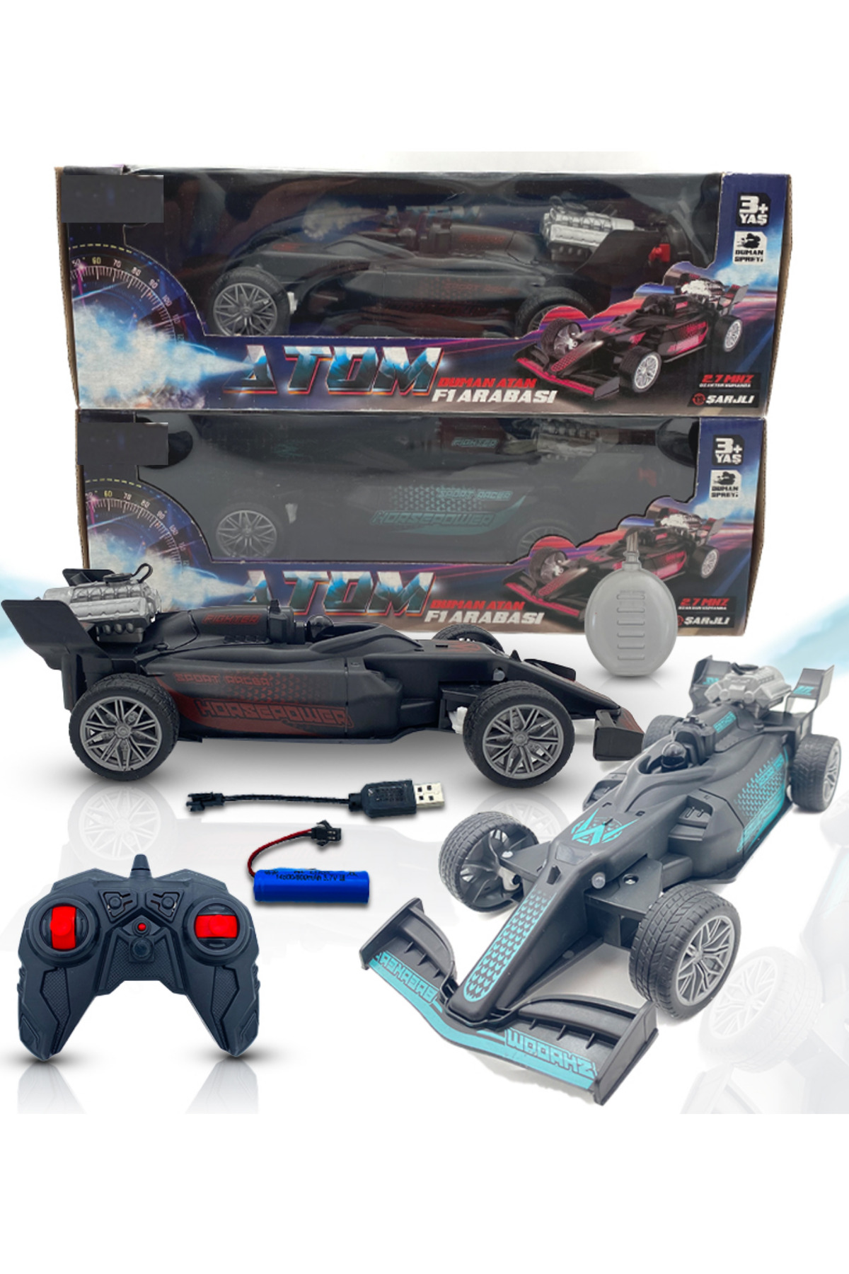 LRS STORE Uzaktan Kumandalı Şarjlı Araba Full Fonsiyon F1 Formula 1 Arabası Buhar Çıkaran fotoğrafı 6 (önizleme)