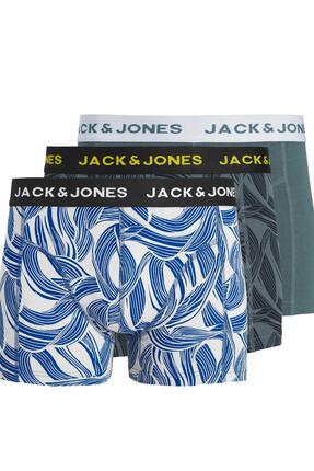 Jack & Jones Erkek 3'lü Paket Desenli Boxer Seti