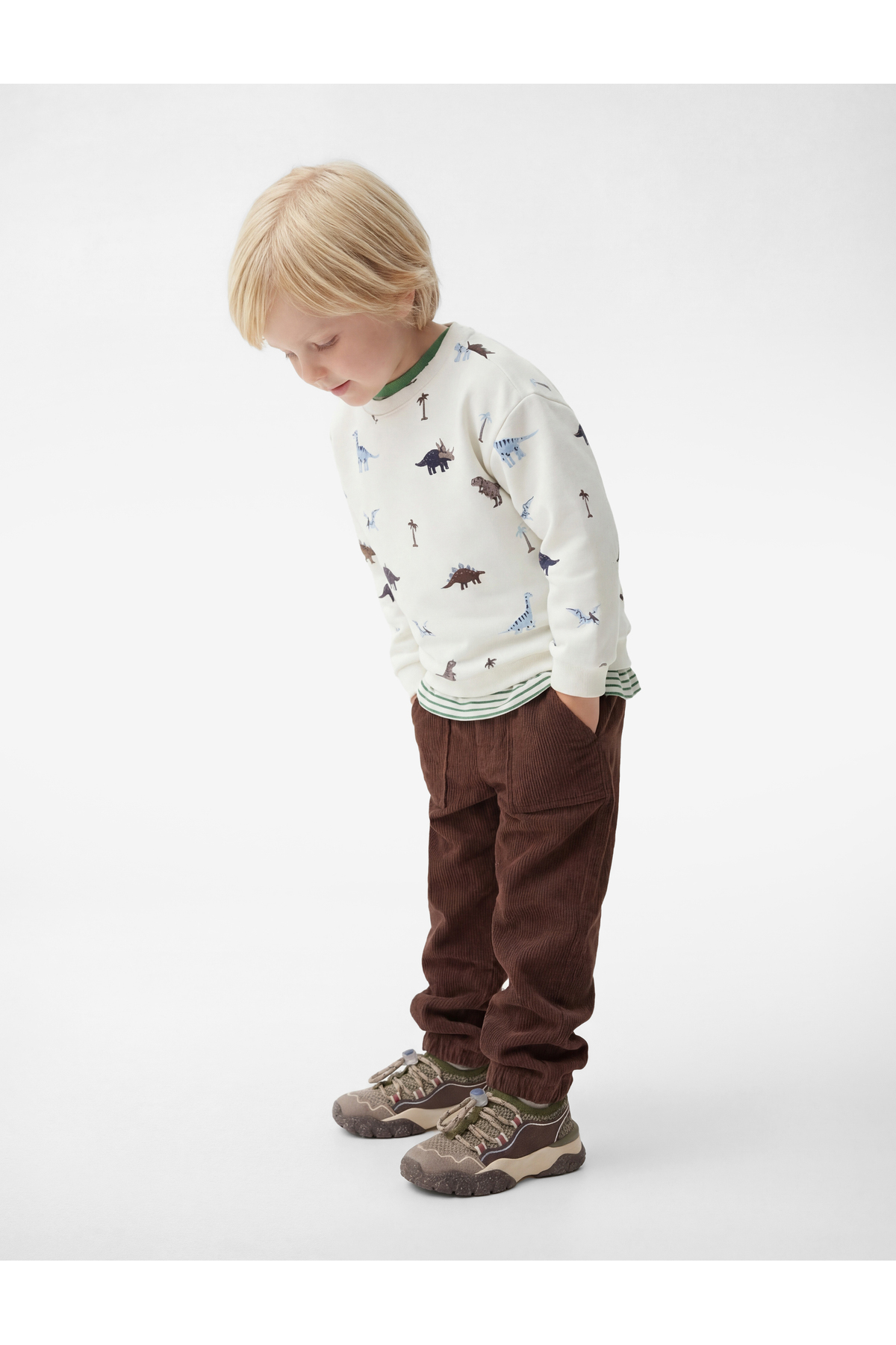 Koton Pamuklu Uzun Kollu Bisiklet Yaka Dinozor Baskılı Sweatshirt fotoğrafı 3 (önizleme)