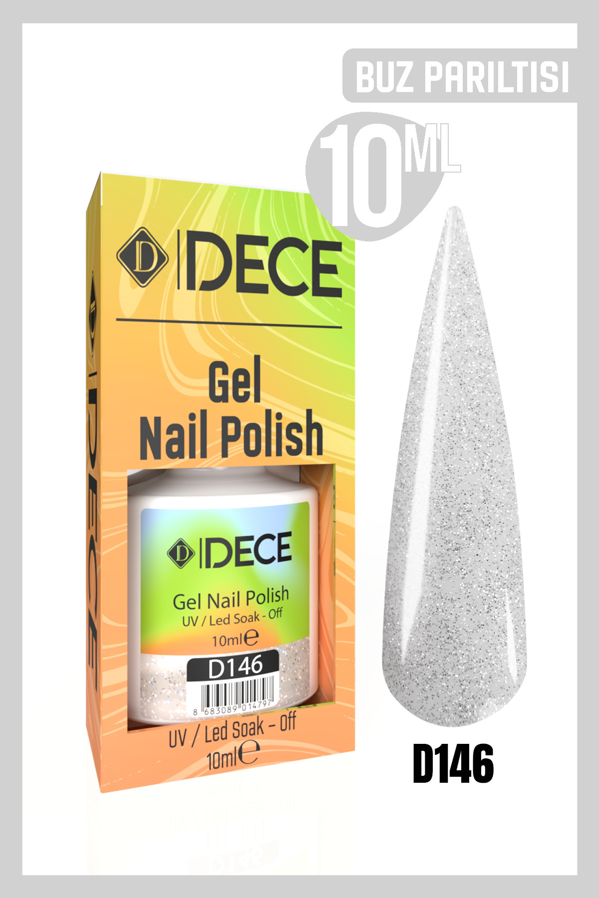 Kalıcı Oje UV LED D146 (SİMLİ SERİ) 10ml — بژ 8683089014038801