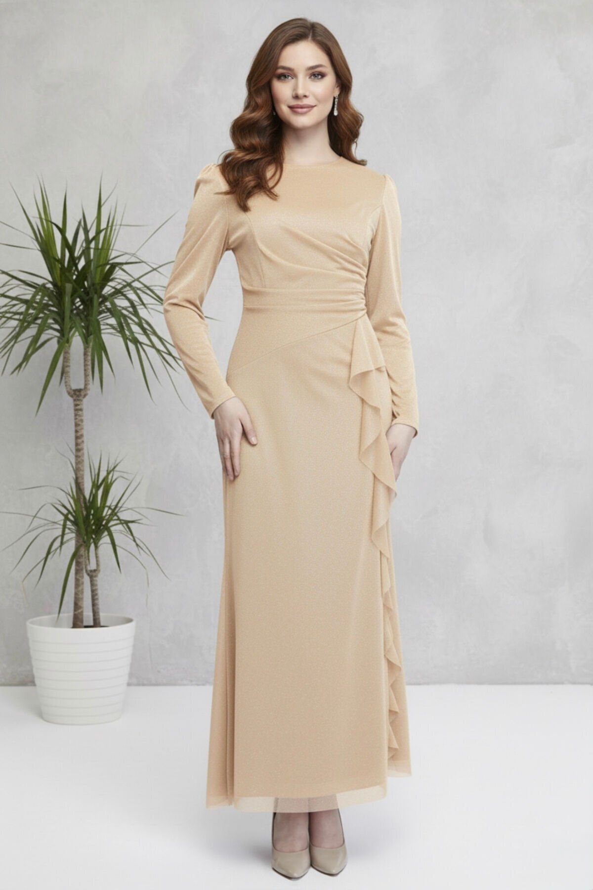 New Season Women's Glitter Tulle Evening Dress YZ2505