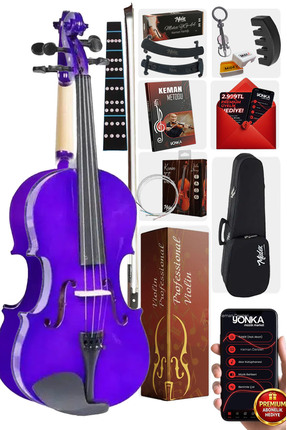 Midex Hga44pu Mor 4/4 Tam Boy Keman Seti (çanta Yay Reçine)