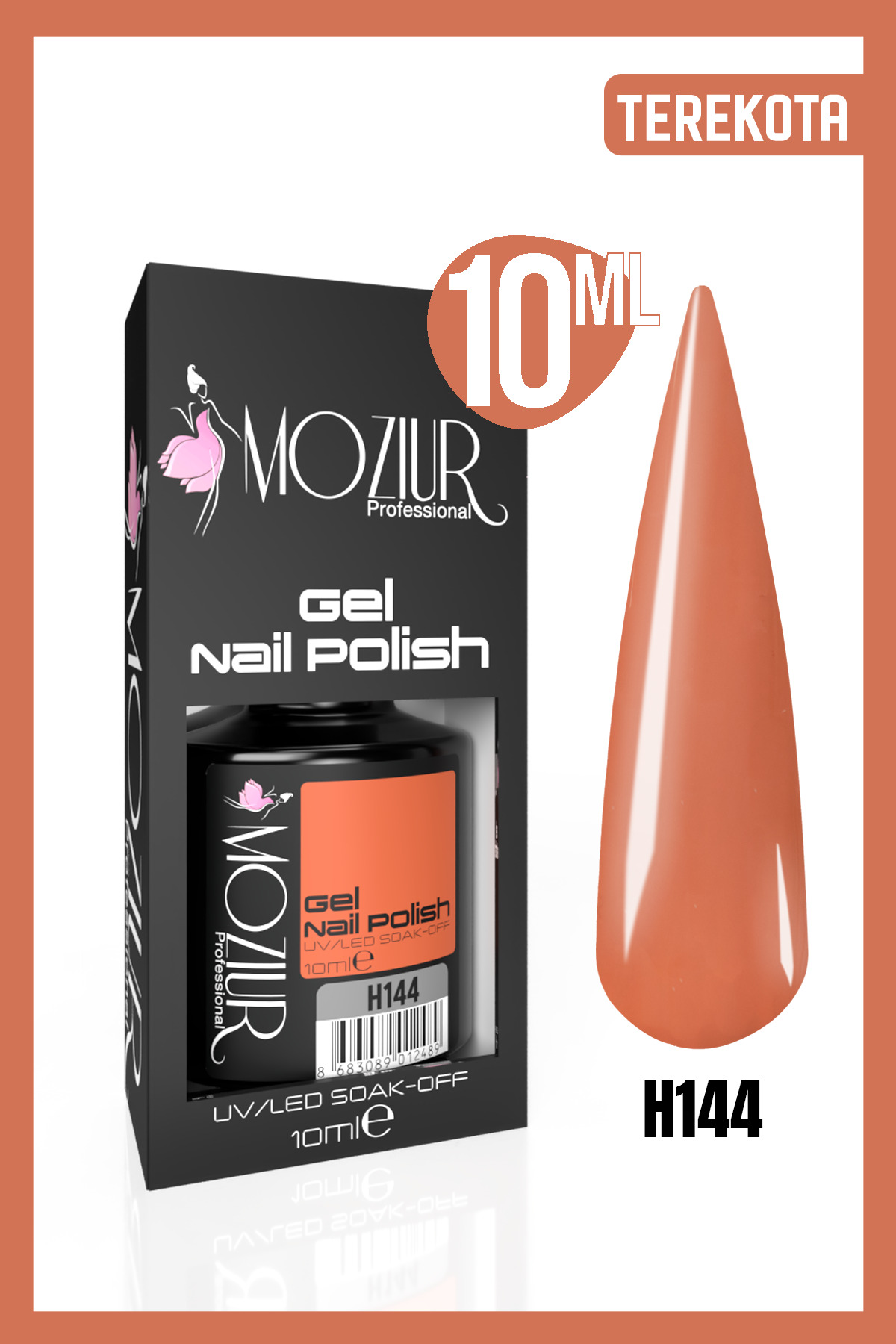 MOZIUR Kalıcı Oje Uv Led H144 (KAHVERENGİ SERİSİ) 10ml — قهوه‌ای 8683089012311