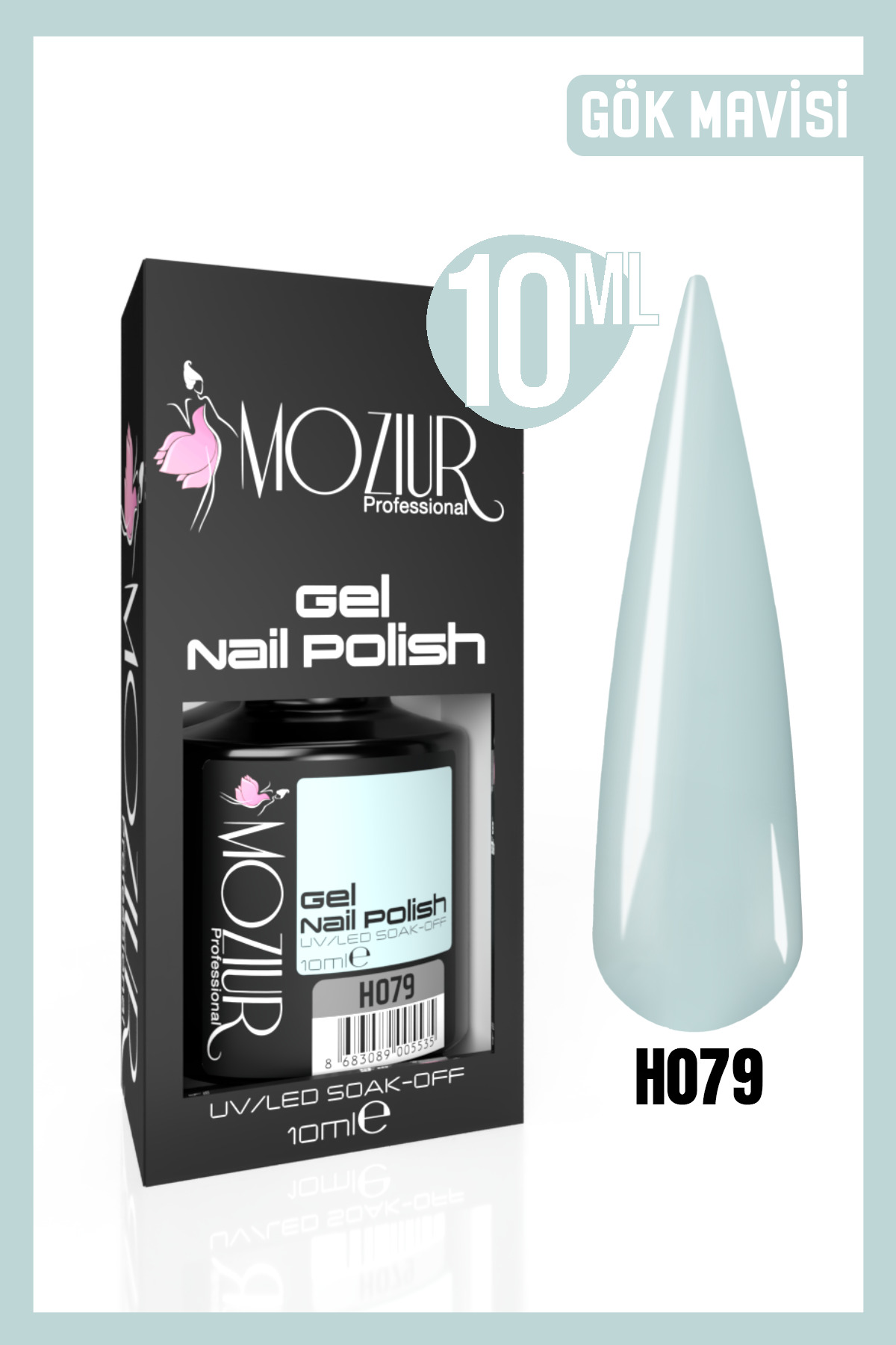 MOZIUR Kalıcı Oje Uv Led H079 (MAVİ SERİSİ) 10ml — آبی 8683089004750