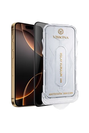 Vissona İPhone 15 Hayalet Ekran Koruyucu % 100 Cam (Temperli) Kolay Kurulum A...