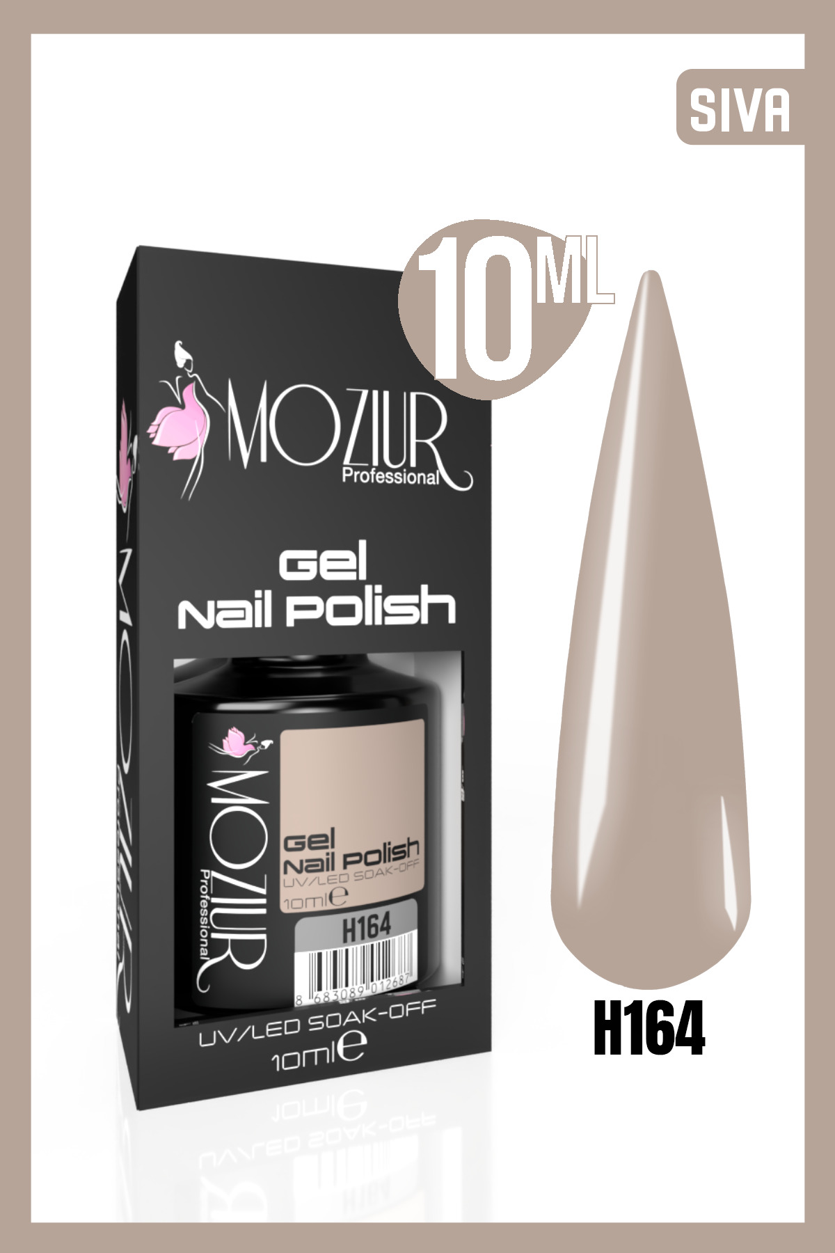 MOZIUR Kalıcı Oje Uv Led H164 (NUDE SERİSİ) 10ml — بژ 8683089012311
