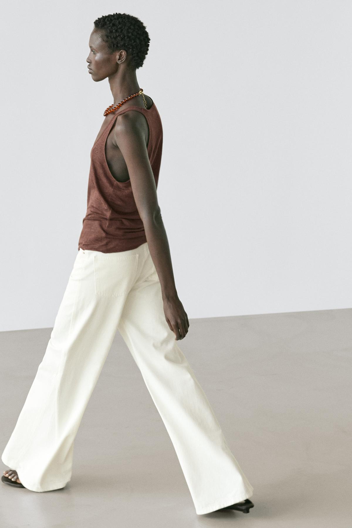 Massimo Dutti  İspanyol paça yüksek bel jean - Görsel 2