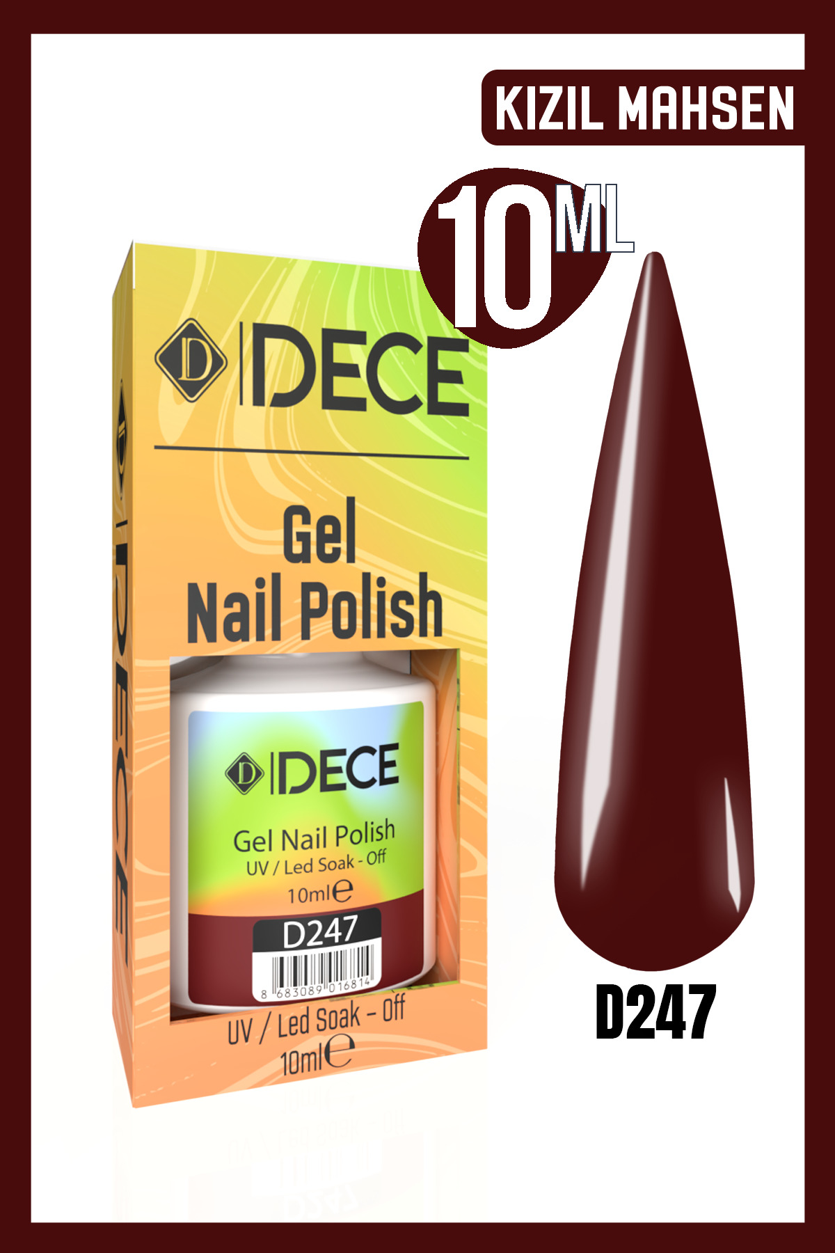 Kalıcı Oje Uv Led D247 (BORDO SERİSİ) 10ml — قهوه‌ای 868308901603603