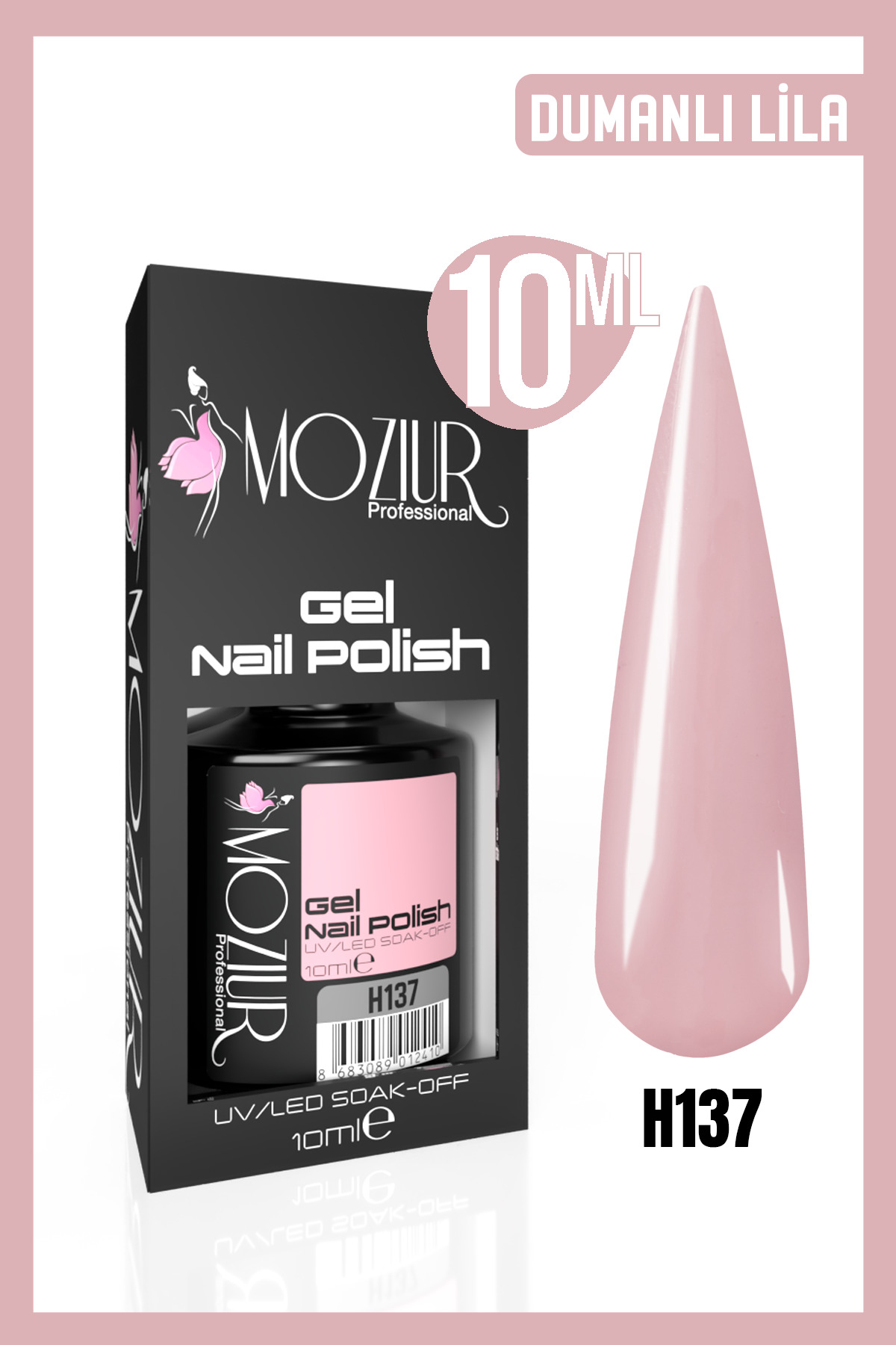 MOZIUR Kalıcı Oje Uv Led H137 (PEMBE SERİSİ) 10ml — صورتی 8683089012311
