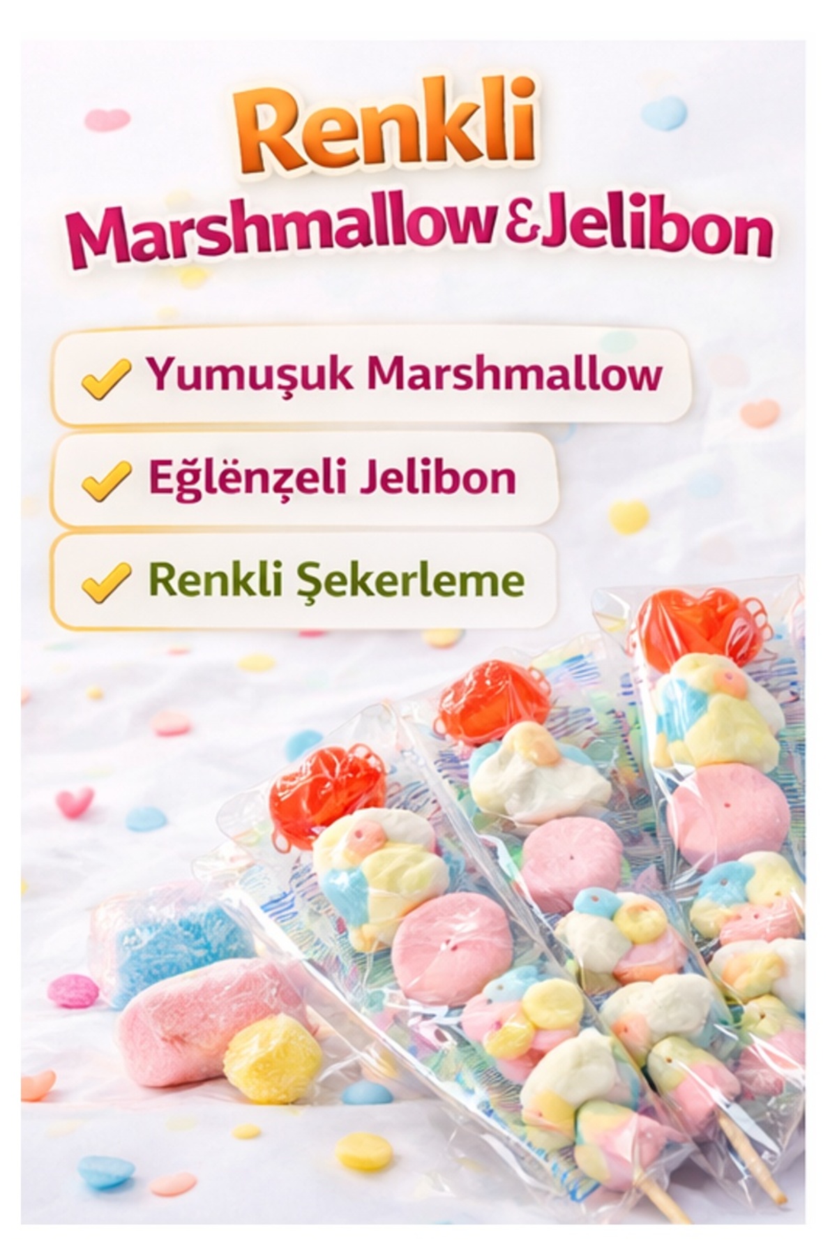 enoi candy#09#10#12 メロ#11 melo キャンディ monymoo Jelibonlu Marshmallow Çubuk 50 Adet – Renkli Parti Şekeri