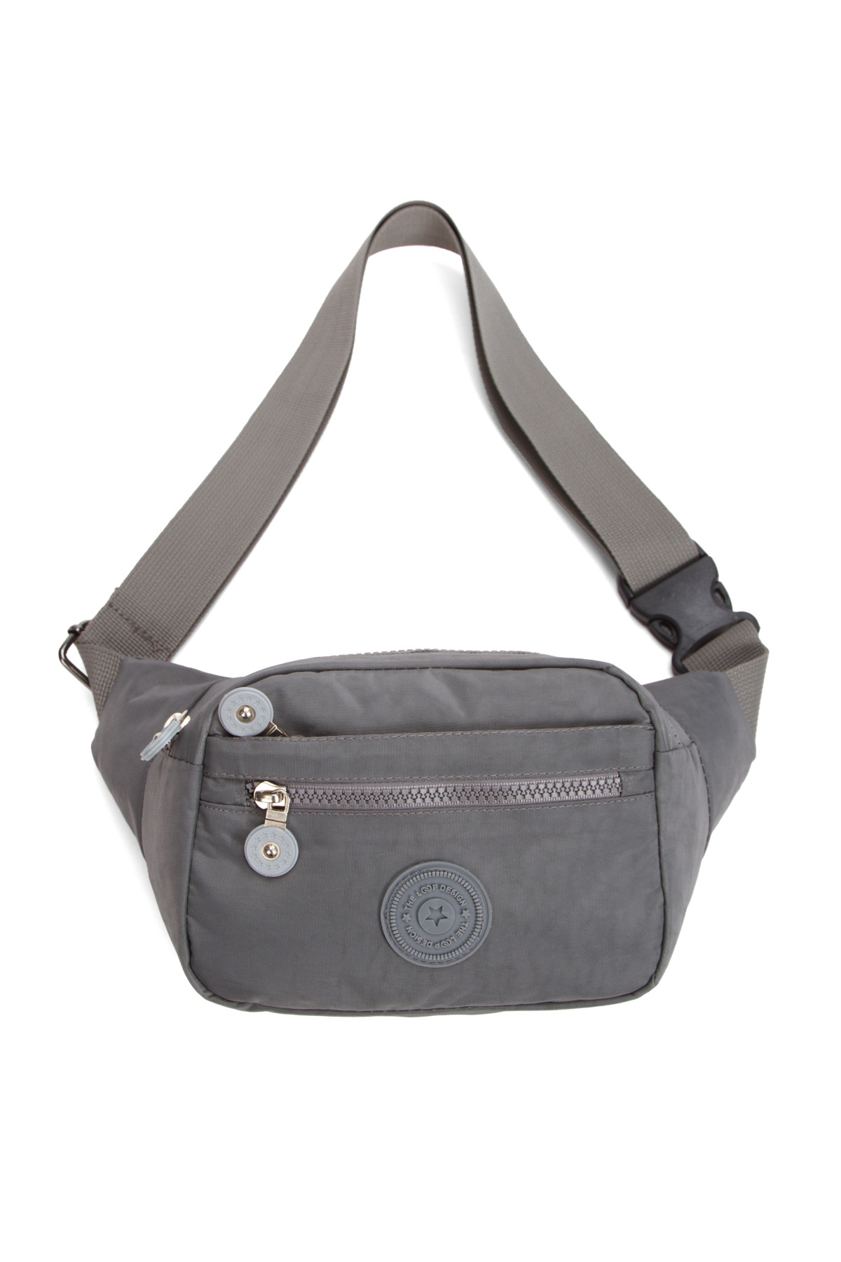 LOOP DESIGN  Siyah Unisex Krinkıl Kumaş Bel Ve Çapraz Omuz Çantası & Freebag - Görsel 4