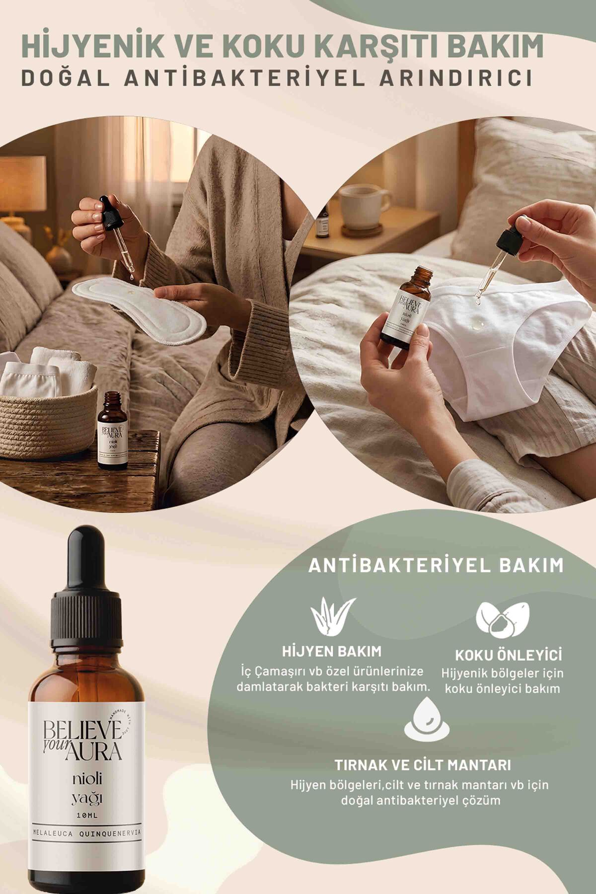 Nioli Uçucu Yağı - %100 Saf Ve Doğal Cilt Ve Saç Bakım Yağı - Niaouli Oil - 10 ml — ATYNIO — تصویر 4 از 8