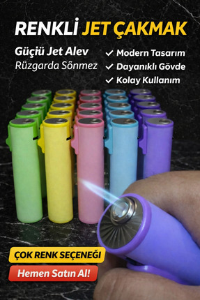 DoğanÇakmak Çakmak 5 li set ( silindir yan çekmeli Soft renkli jet rüzgar)