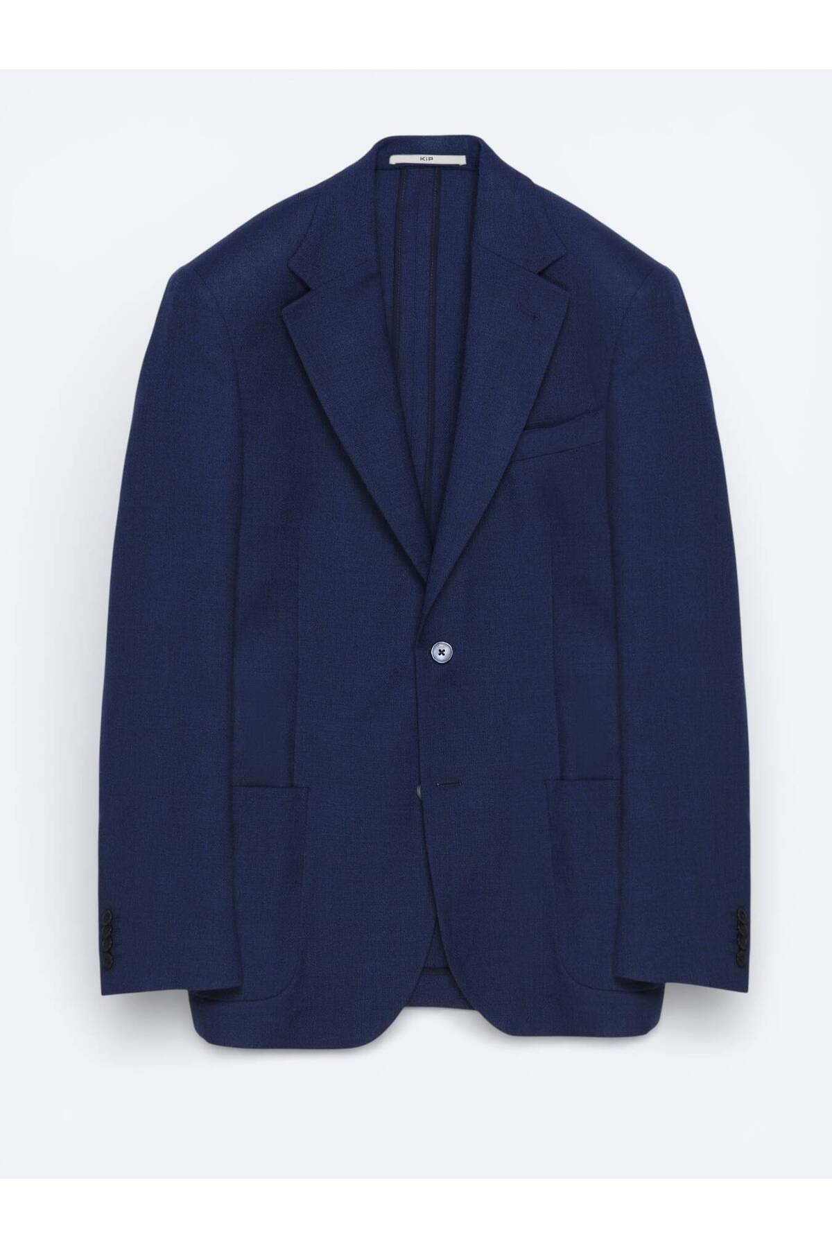 Kip  İndigo Desenli Yün Karışımlı Ceket - Görsel 5