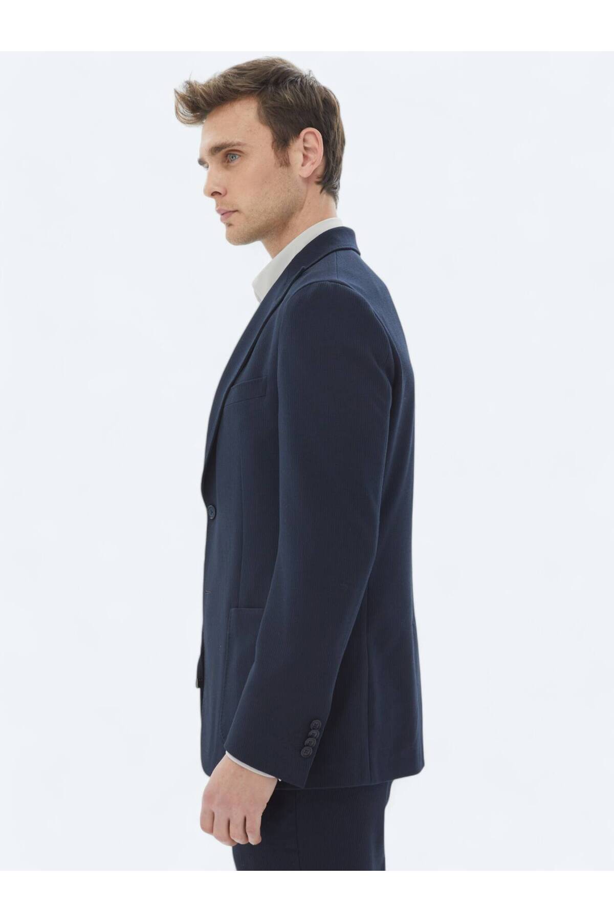 Lacivert Desenli Modern Fit Takım Elbise — سرمه‌ای 10151223-200 — تصویر 6 از 8