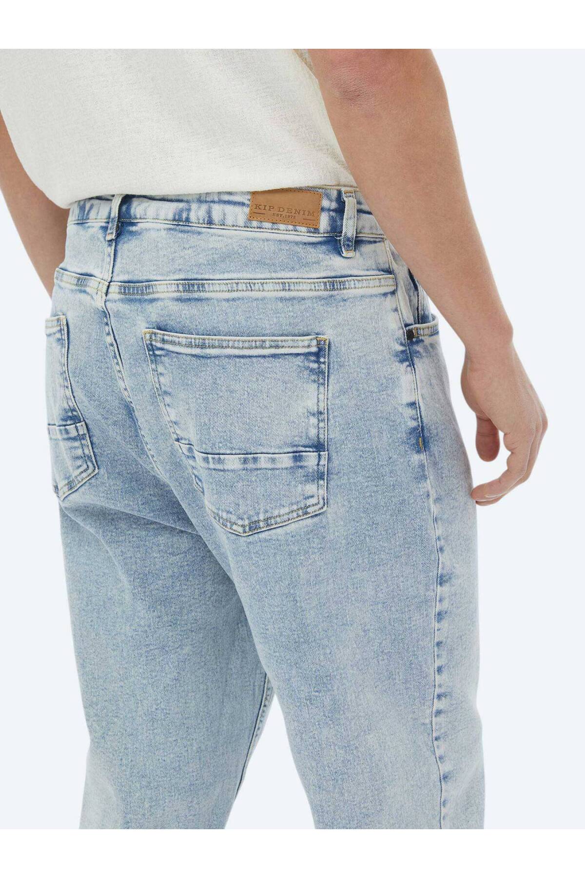 Kip Açık Mavi Carrot Fit Denim %100 Pamuk Pantolon görsel 5