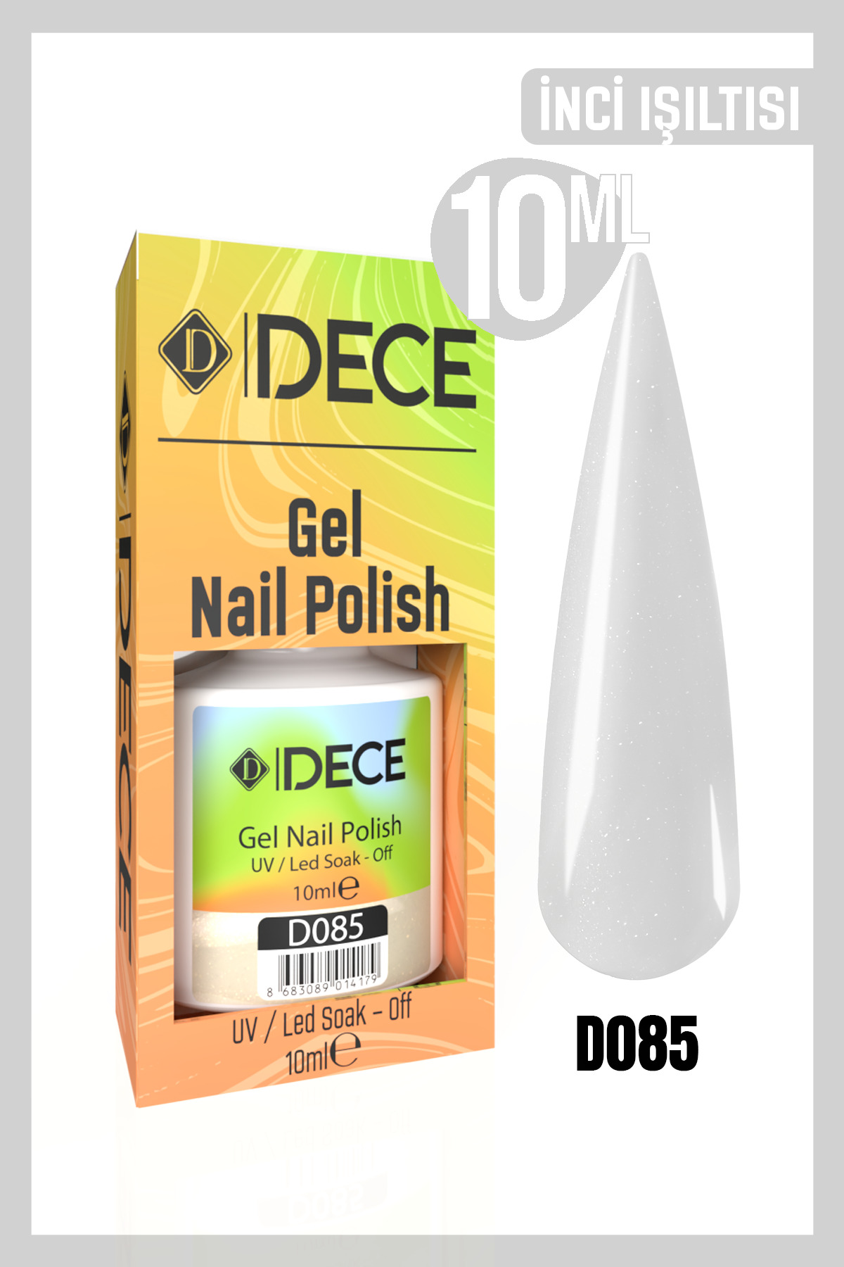 Kalıcı Oje Uv Led D085 (SEDEFLİ RAKI BEYAZI) 10ml — سفید 8683089014038801