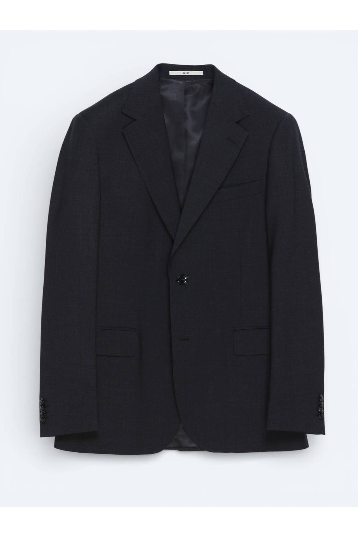 Kip Antrasit Düz Modern Fit Yün Karışımlı Takım Elbise görsel 5