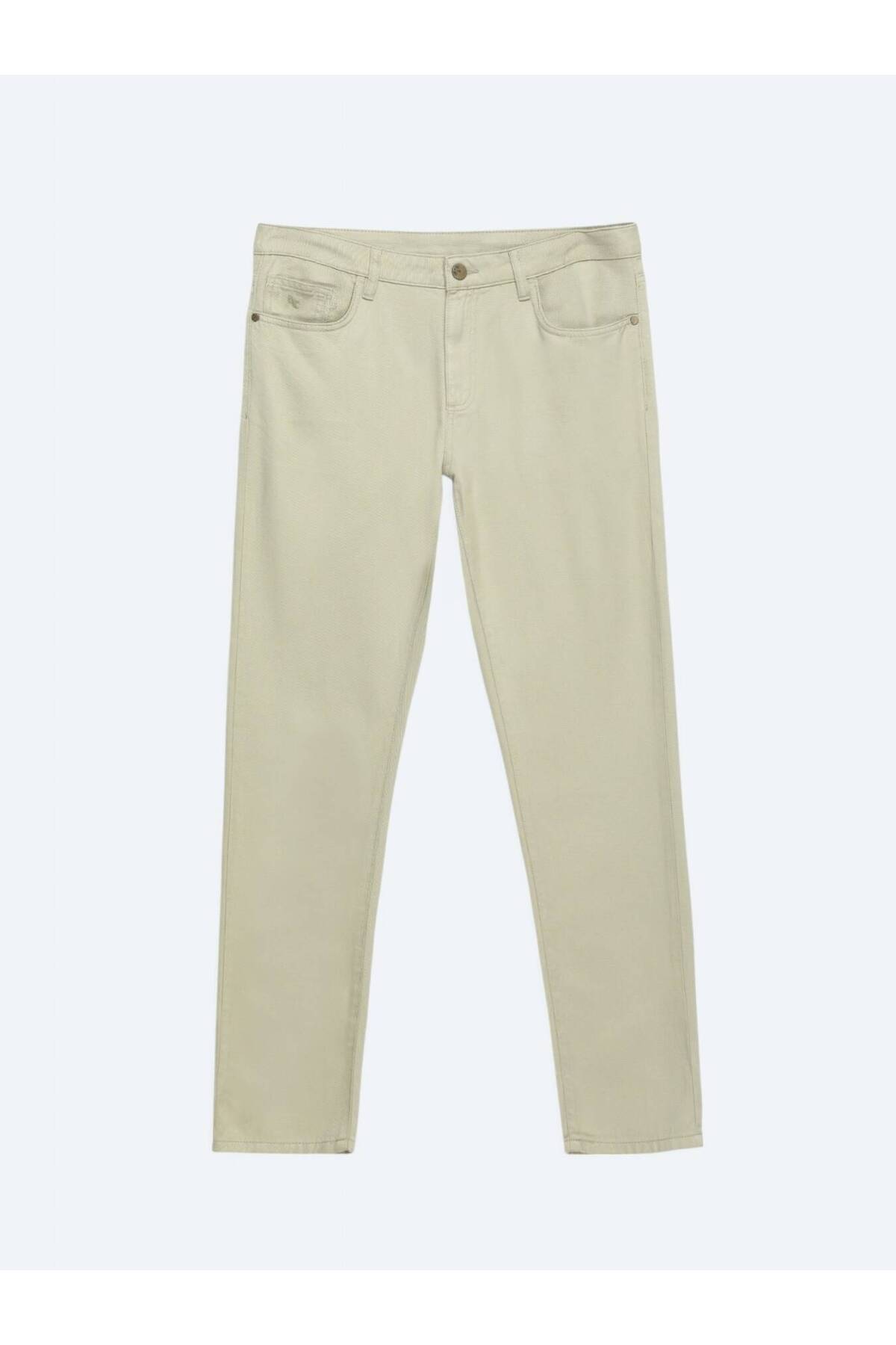 Kip  Açık Yeşil Düz Dokuma Regular Fit Casual Pamuk Karışımlı Pantolon - Görsel 5