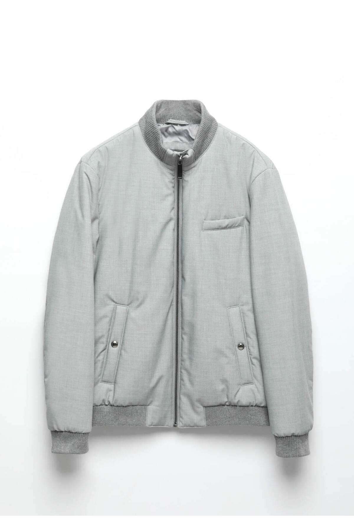 Ramsey  Gri Regular Fit Dik Yaka Casual Dokuma Mont - Görsel 8