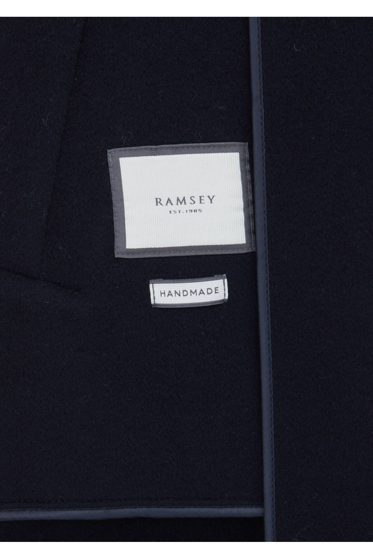 Ramsey  Lacivert Regular Fit Gömlek Yaka Klasik Dokuma Palto - Görsel 7