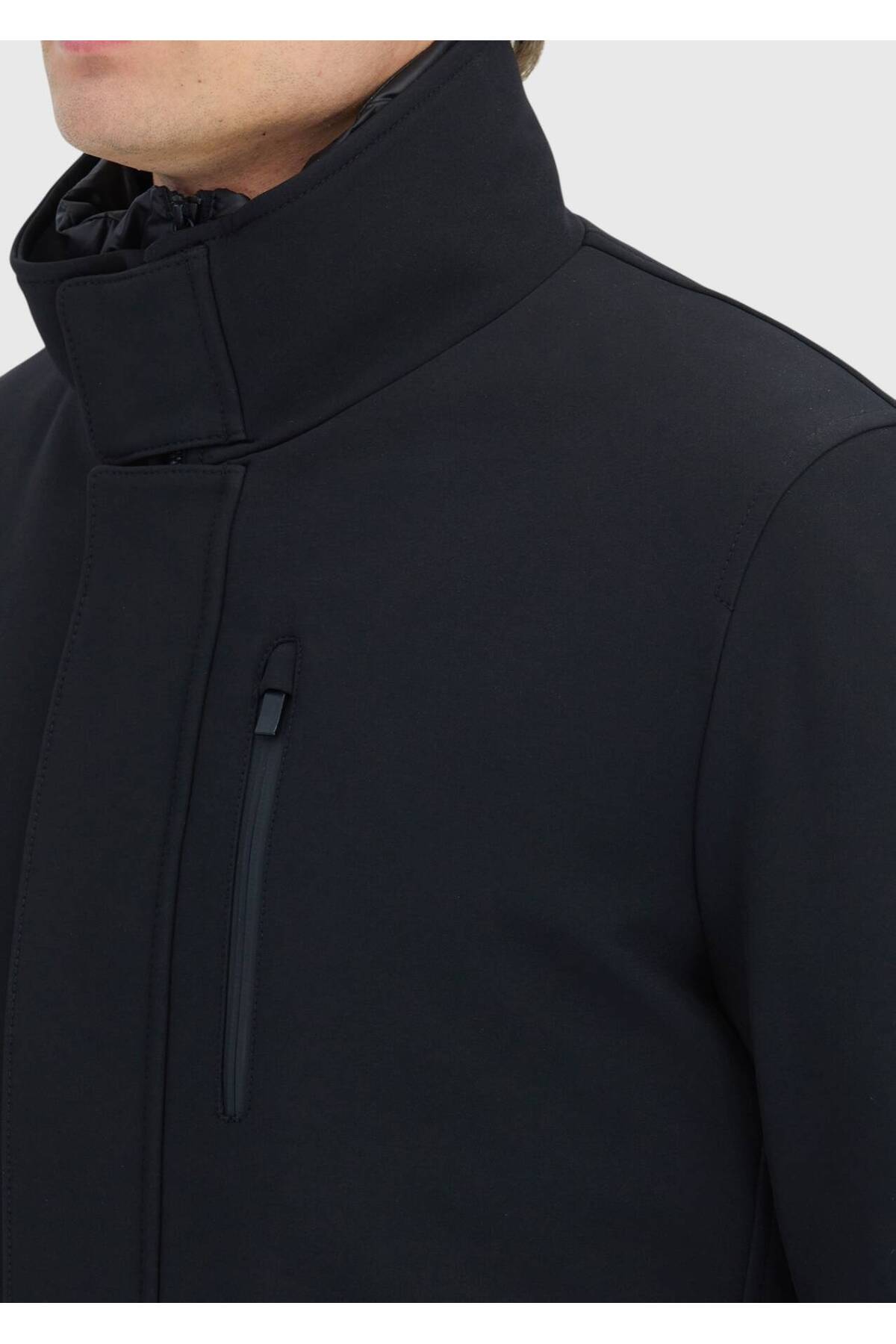 Ramsey  Siyah Dik Yaka Casual Dokuma Kaban - Görsel 5