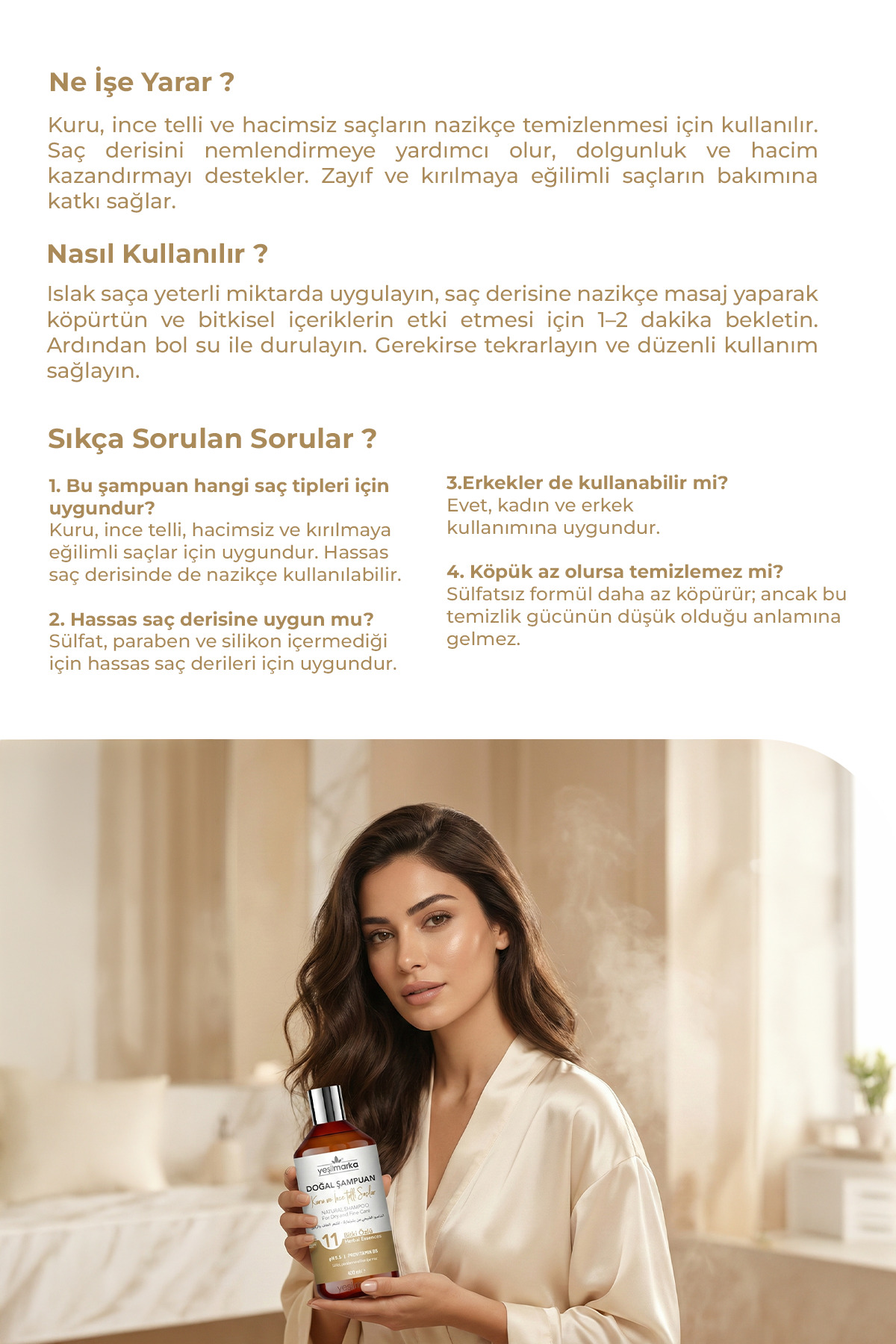 Kuru - Kabaran - Sertleşmiş Ve Ince Telli Saçlar Için Besleyici Doğal Şampuan 400ml — d7c47274 — تصویر 5 از 5