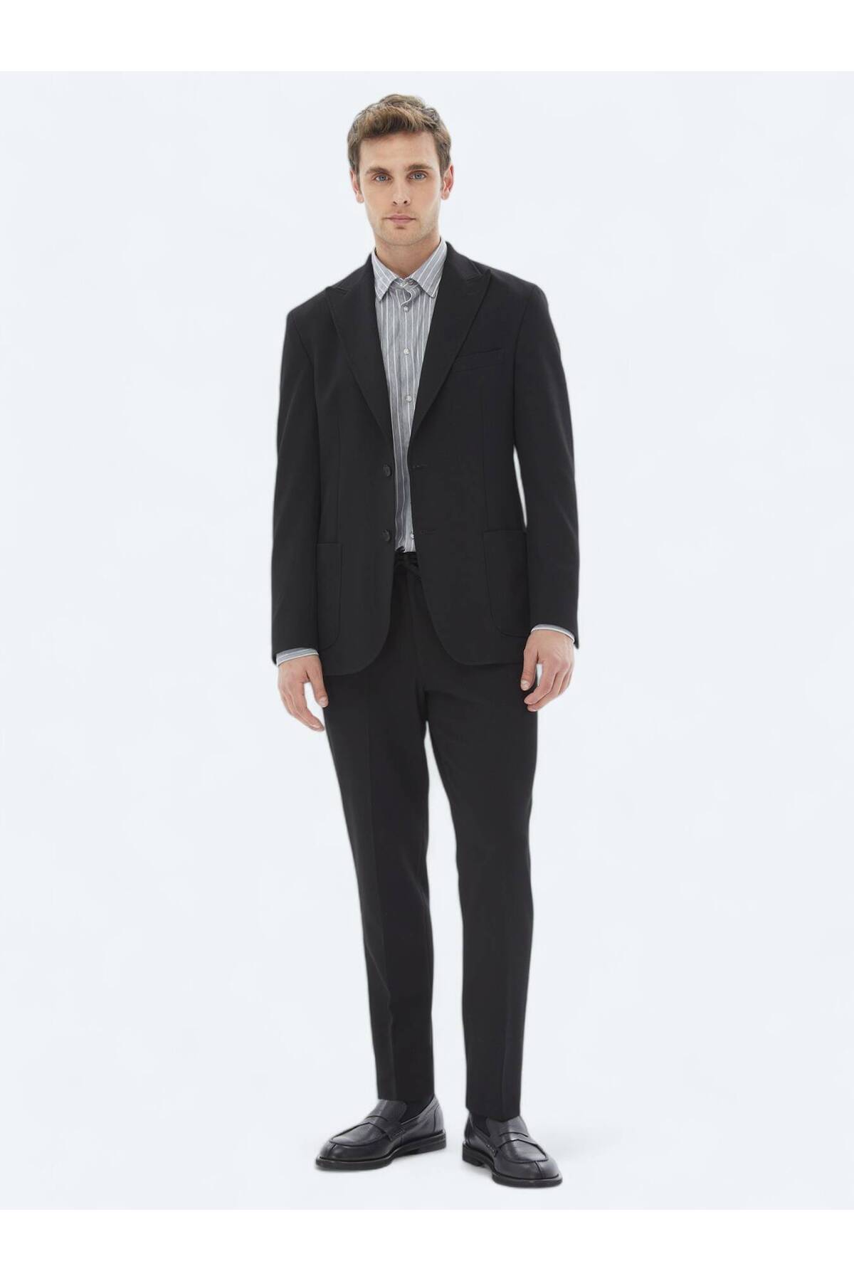 Kip Siyah Desenli Modern Fit Takım Elbise görsel 3
