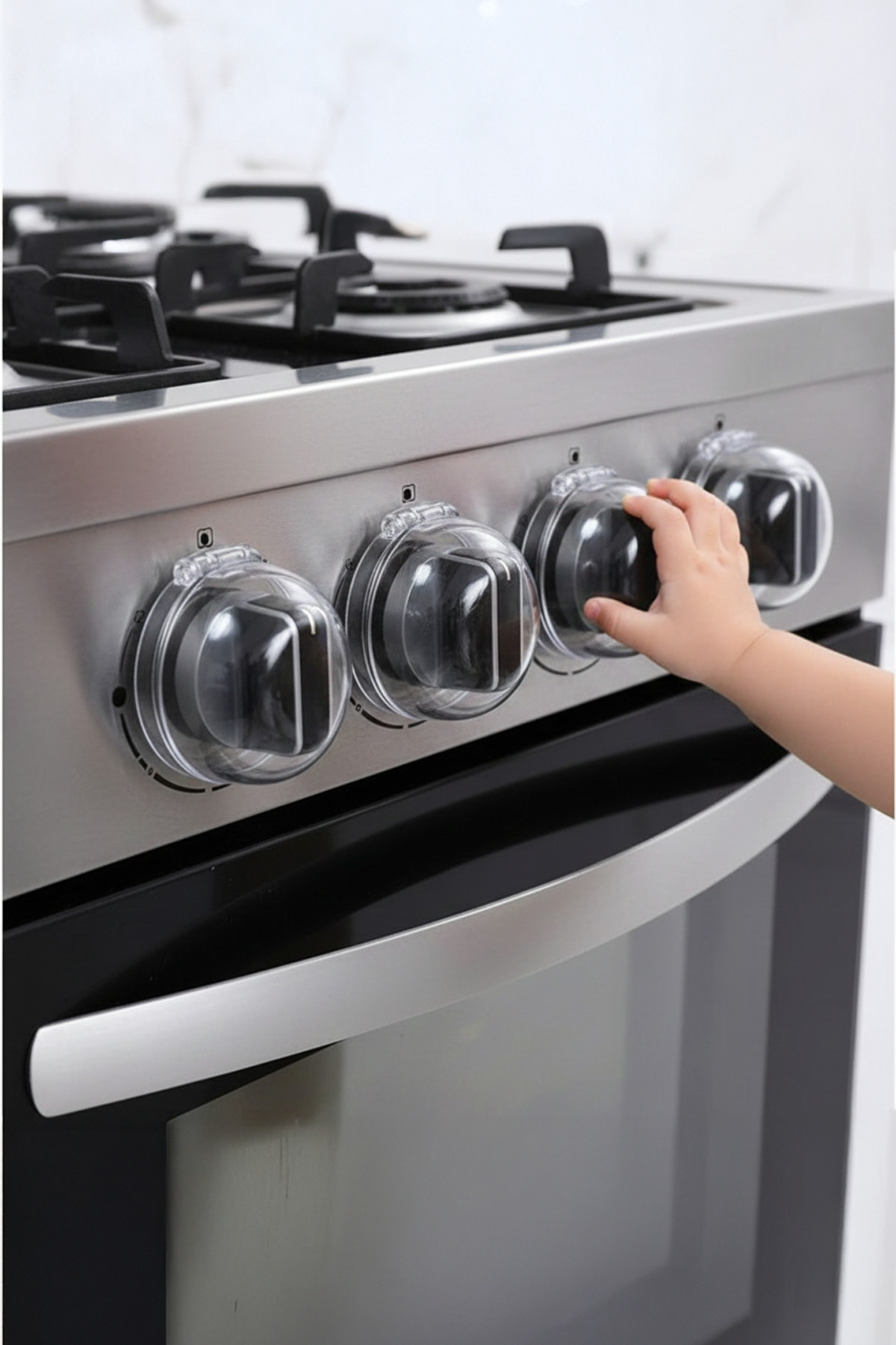 omilife 2'li Ocak Düğme Koruyucu Kapak Bebek Güvenlik Kilidi Fırın Düğme Koruyucu fotoğrafı 6 (önizleme)