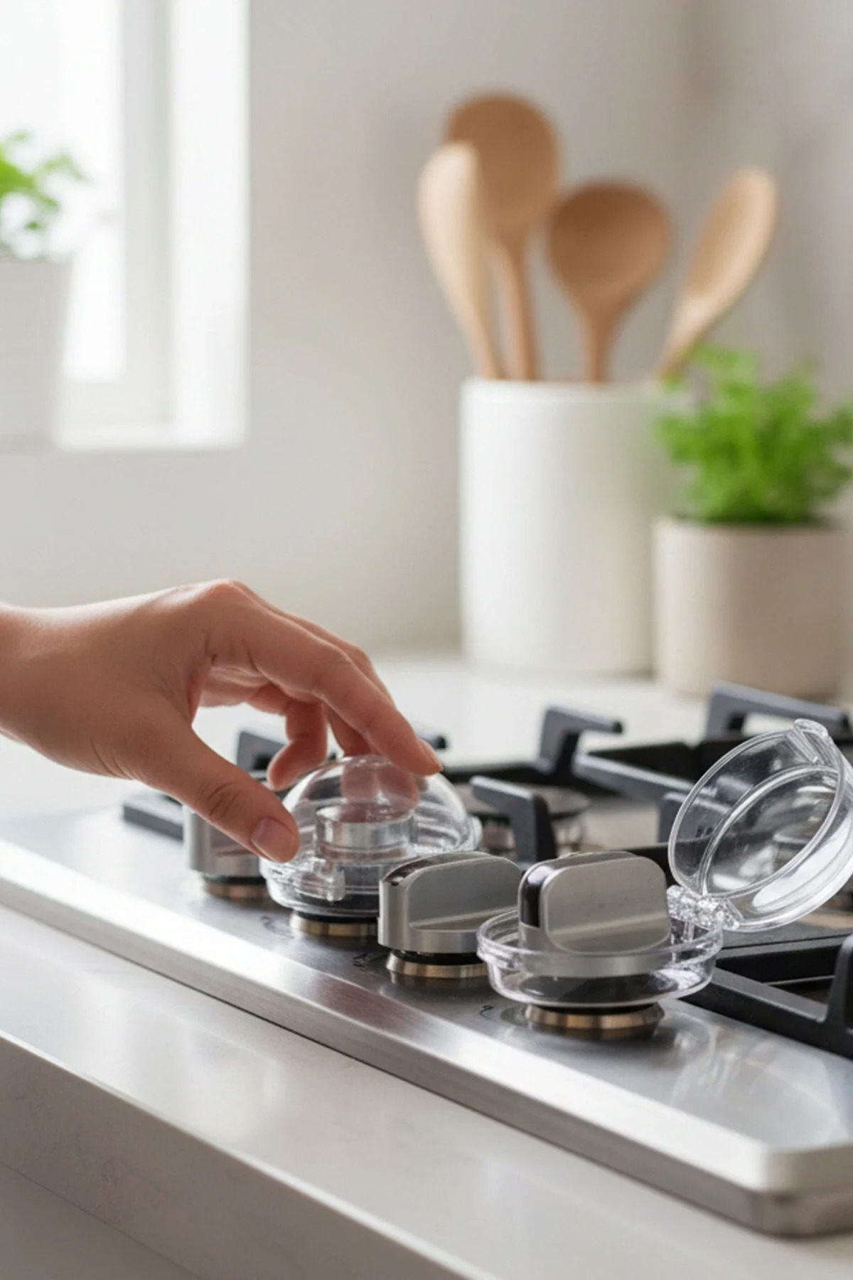 omilife 2'li Ocak Düğme Koruyucu Kapak Bebek Güvenlik Kilidi Fırın Düğme Koruyucu fotoğrafı 3 (önizleme)