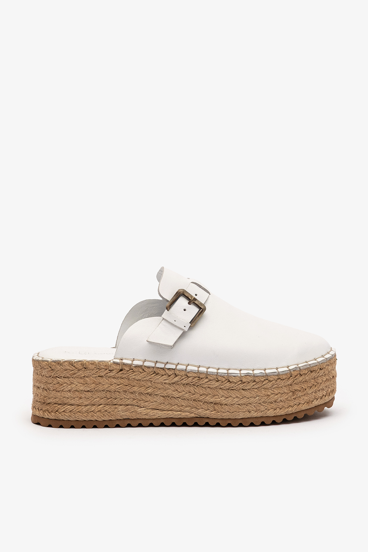 Elira Women's Espadrille White Leather Slippers