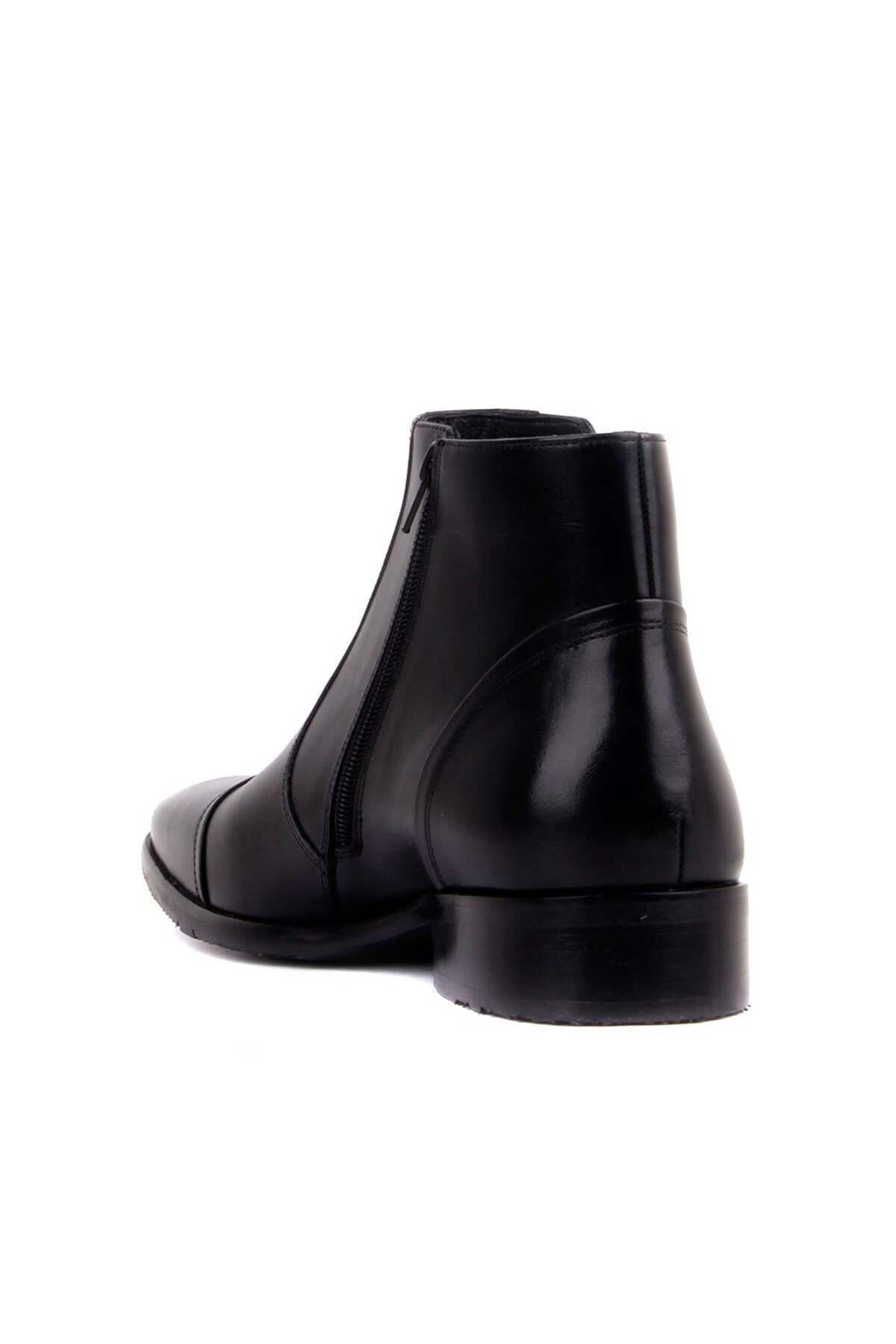 Fosco  3565 Siyah Fermuarlı Hakiki Deri Kauçuk Taban Erkek Bot - Görsel 3