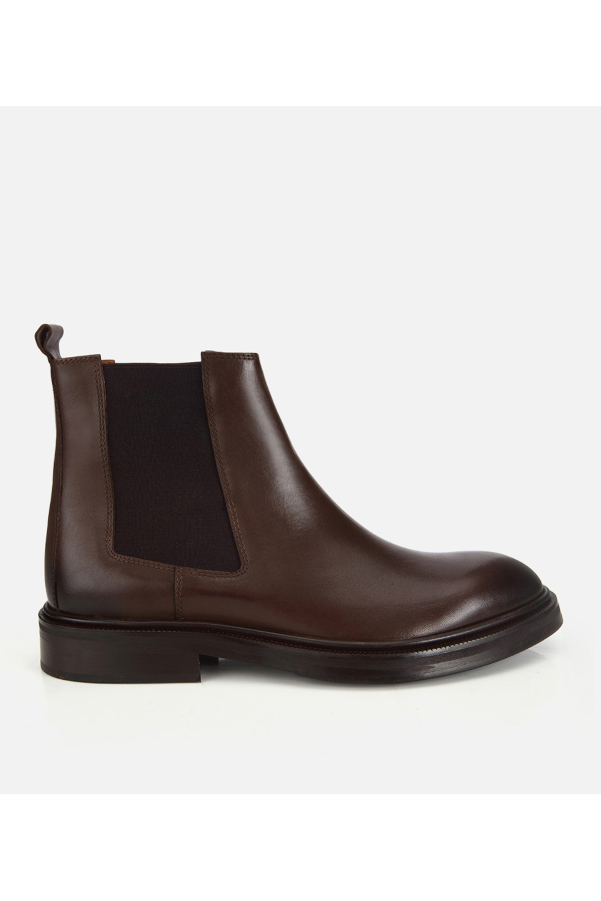 Hotiç  Erkek Deri Kahverengi Lastik Detaylı Chelsea Bot