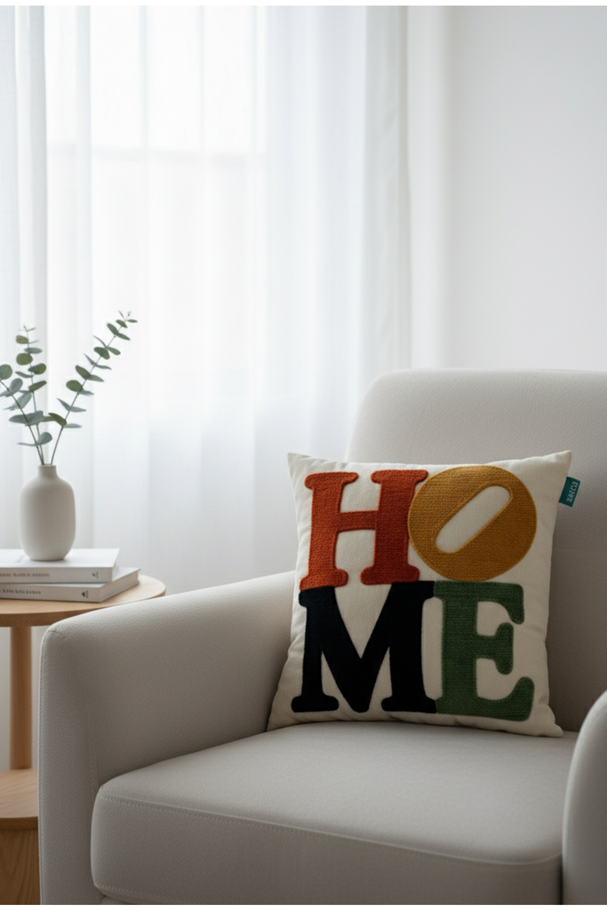 Homiya Home Written Colorful Punch Pillow 47x47 cm (NK 2671)