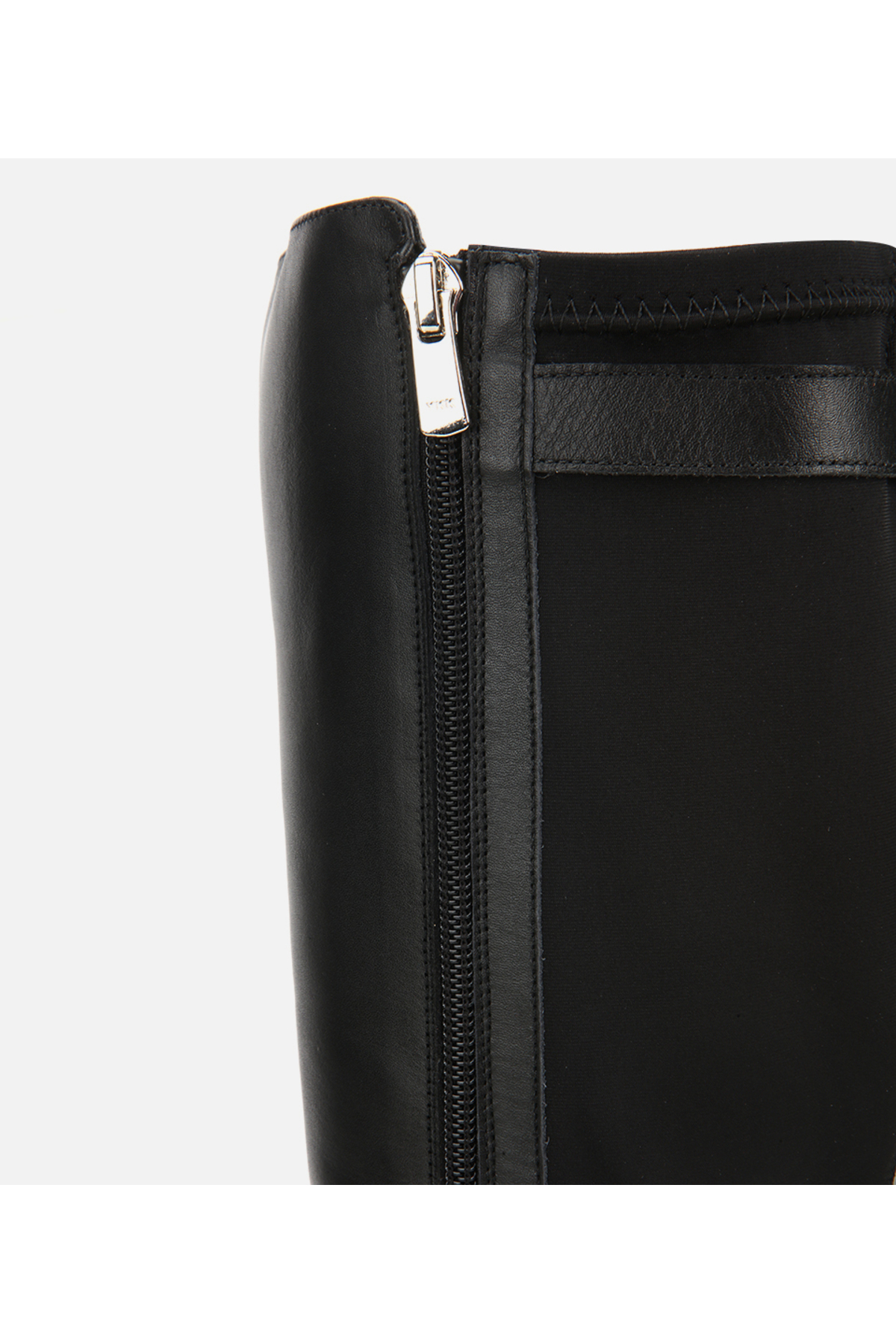 Hotiç  Kadın Deri Siyah Tokalı Streç Detaylı Düz Çizme - Görsel 6