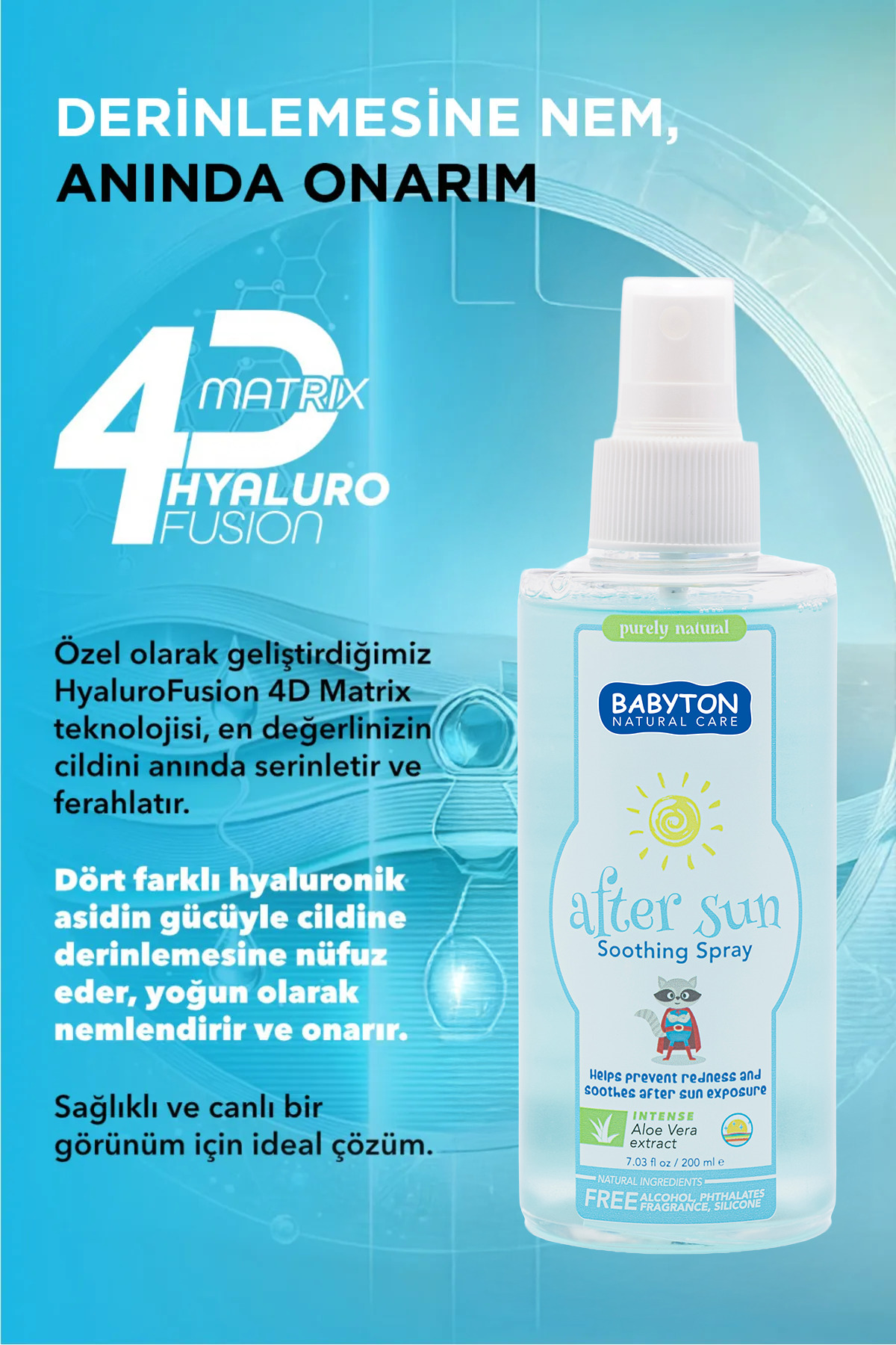 BABYTON Güneş Sonrası Rahatlatıcı Bakım Spreyi 200 ml fotoğrafı 2 (önizleme)