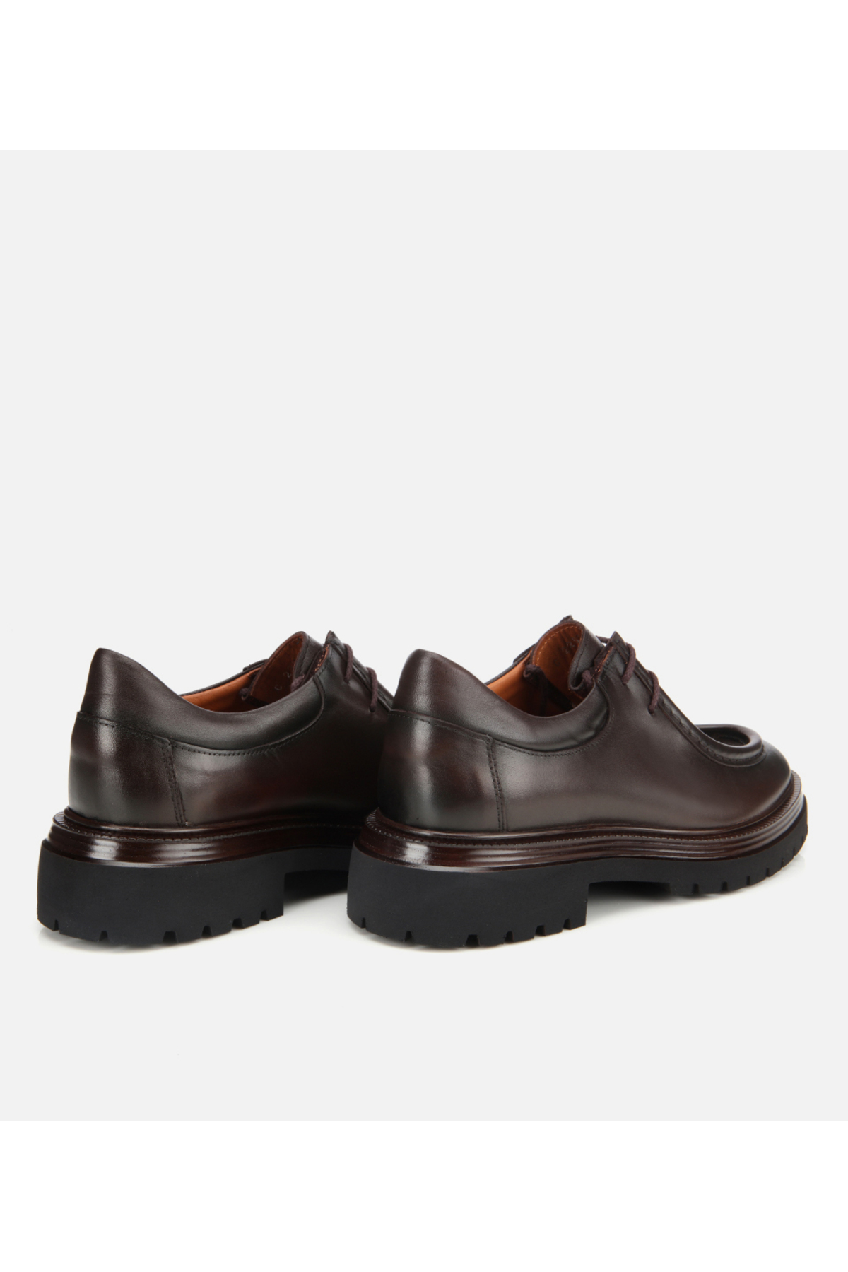 Hotiç  Erkek Deri Kahverengi Yumuşak Dokulu Bağcıklı Yüksek Tabanlı Klasik Ayakkabı - Görsel 4