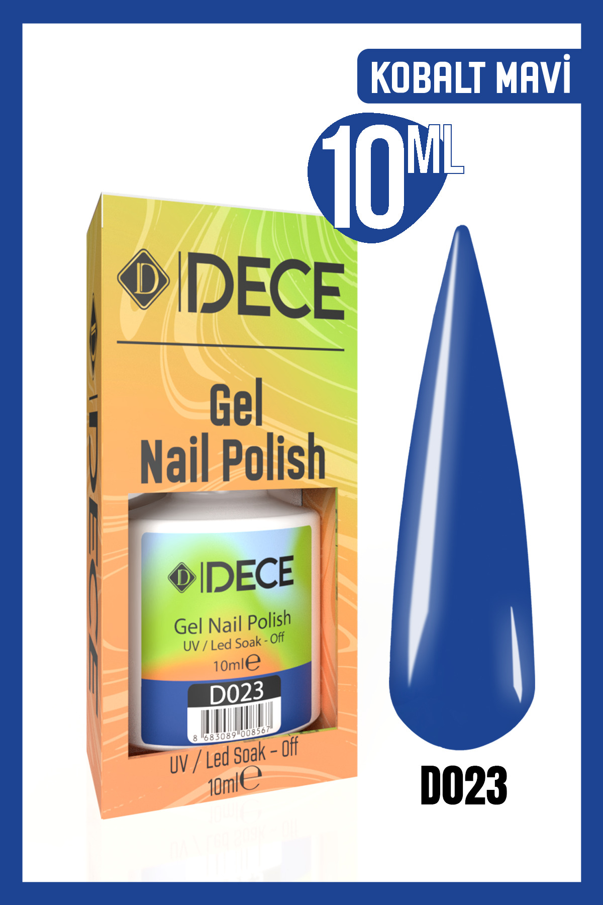 Kalıcı Oje Uv Led D023 (MAVİ SERİSİ) 10ml — آبی 8683089008345004