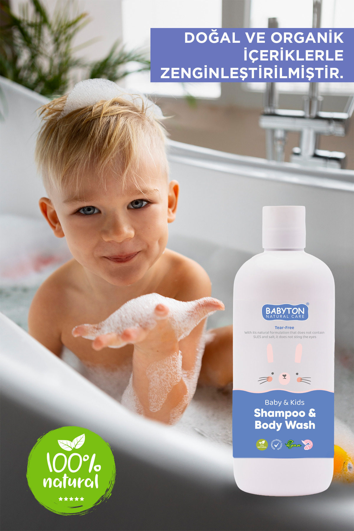 BABYTON Doğal Göz Yakmayan Şampuan 400 ml fotoğrafı 4 (önizleme)