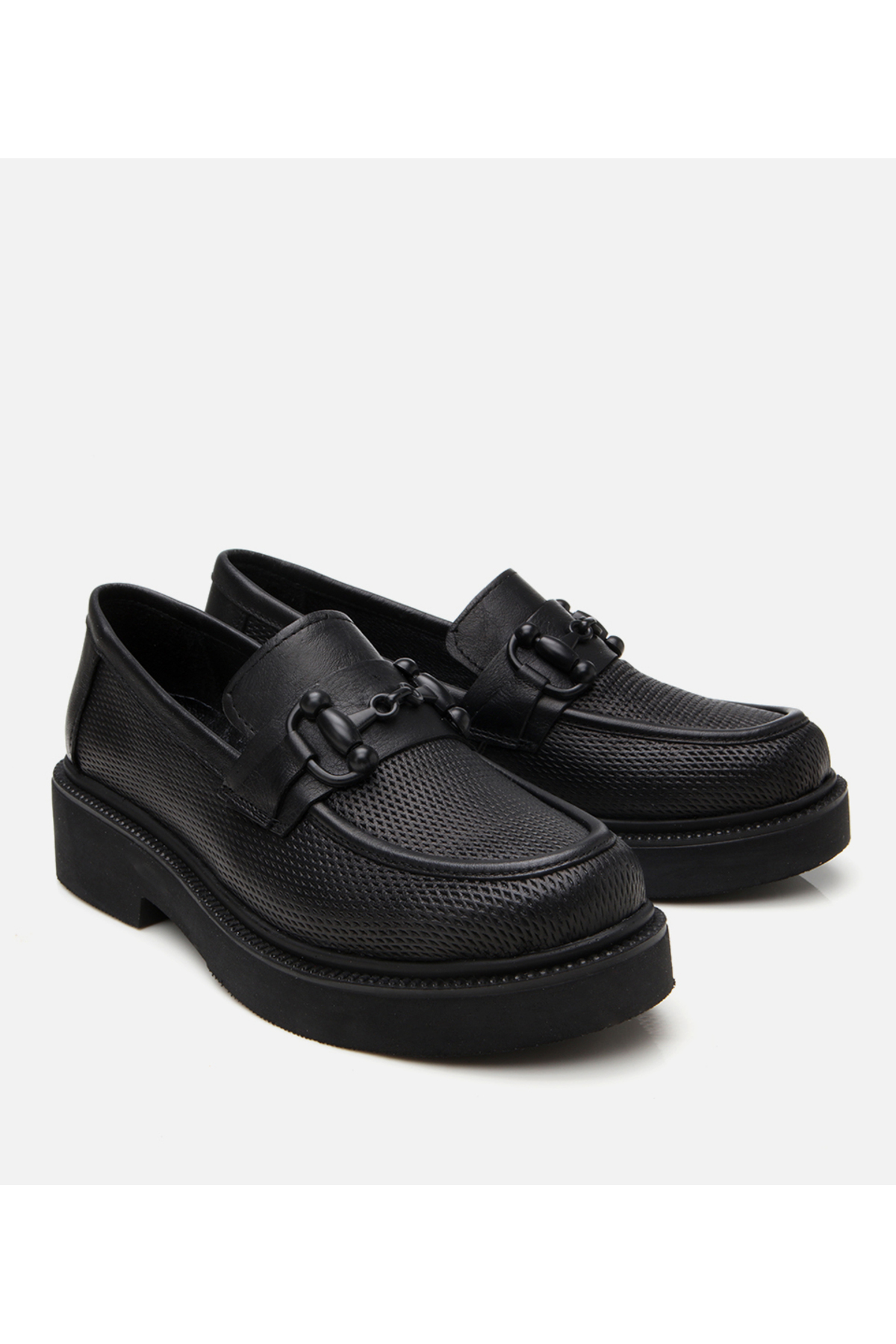 Hotiç Kadın Deri Siyah Tokalı Klasik Loafer görsel 2