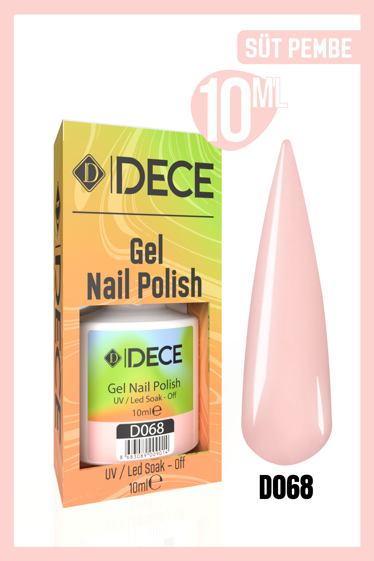 Kalıcı Oje Uv Led D068 (PEMBE SERİSİ) 10ml — صورتی 8683089008345004