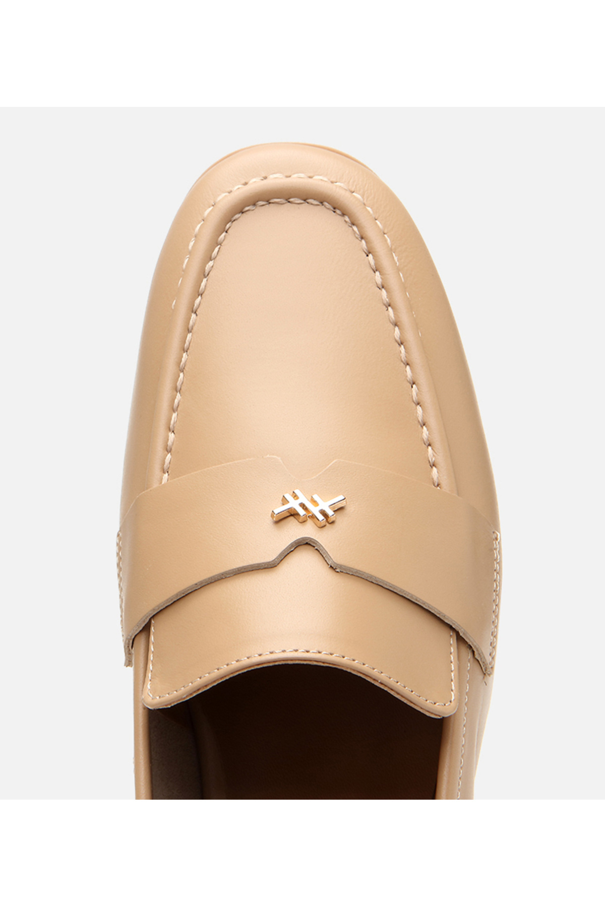 Hotiç Kadın Deri Bej Logo Detaylı Loafer görsel 5