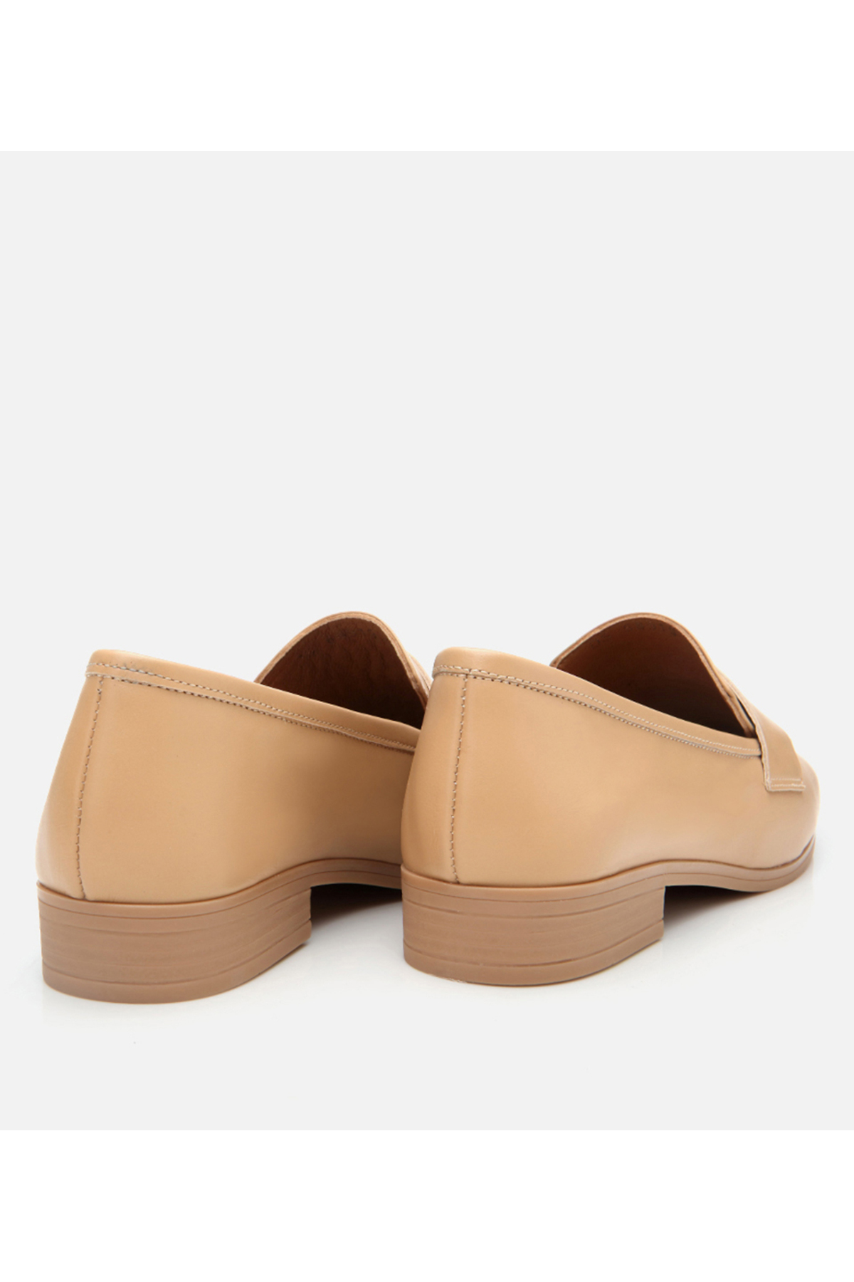 Hotiç Kadın Deri Bej Logo Detaylı Loafer görsel 6