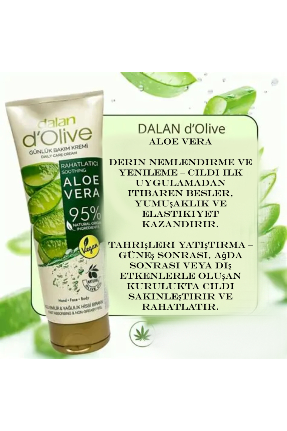 Dalan d`Olive 250Ml Tüp Krem Organik Aloea Vera Yağlı — P913S2209