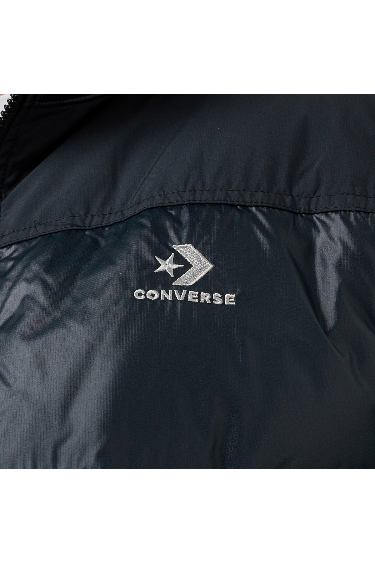 Converse Classic Erkek Dik Yaka Siyah Şişme Mont görsel 6