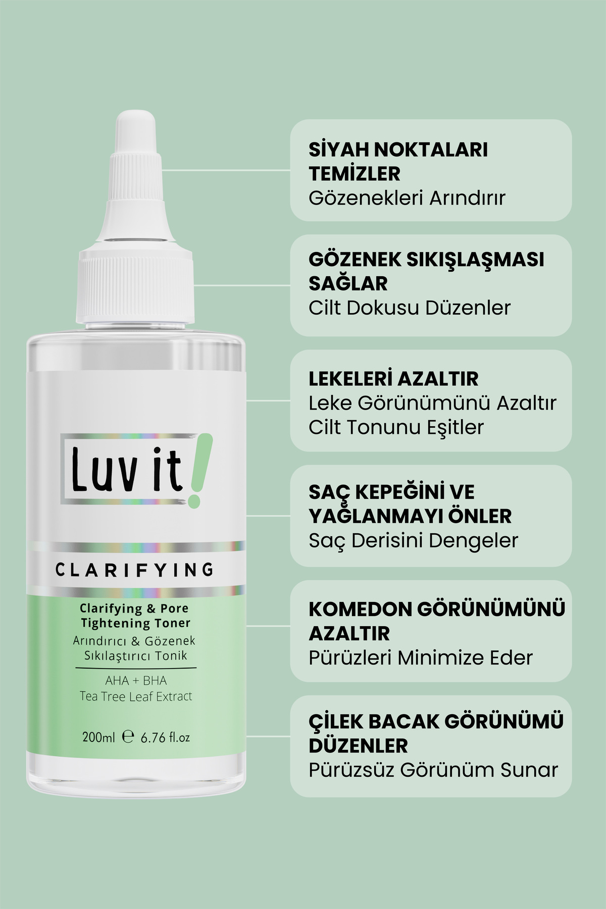 Gözenek Sıkılaştırıcı Tonik Siyah Nokta Karşıtı 200 ml — LUVIT109 — تصویر 5 از 7