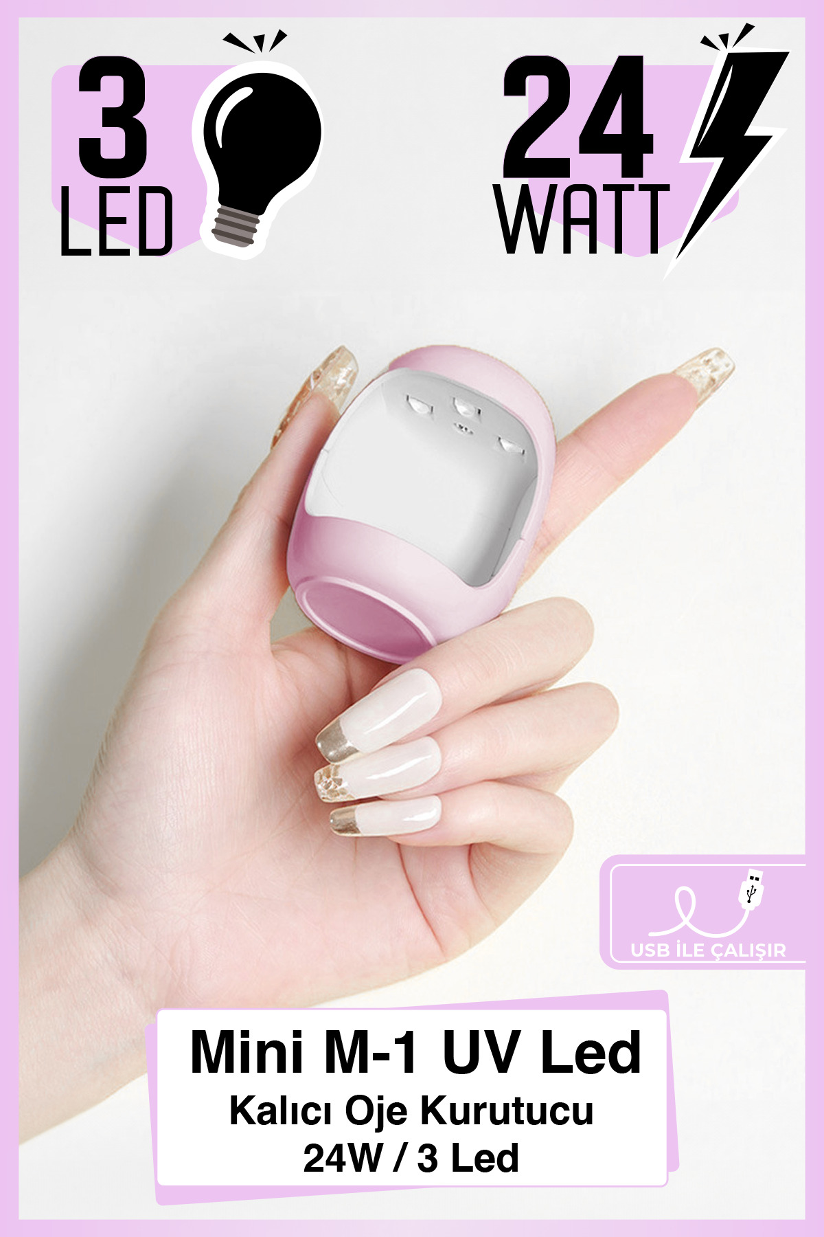 MOZIUR Mini M-1 (3 LED-24W) Usb Uv Led Kalıcı Oje Kurutucu