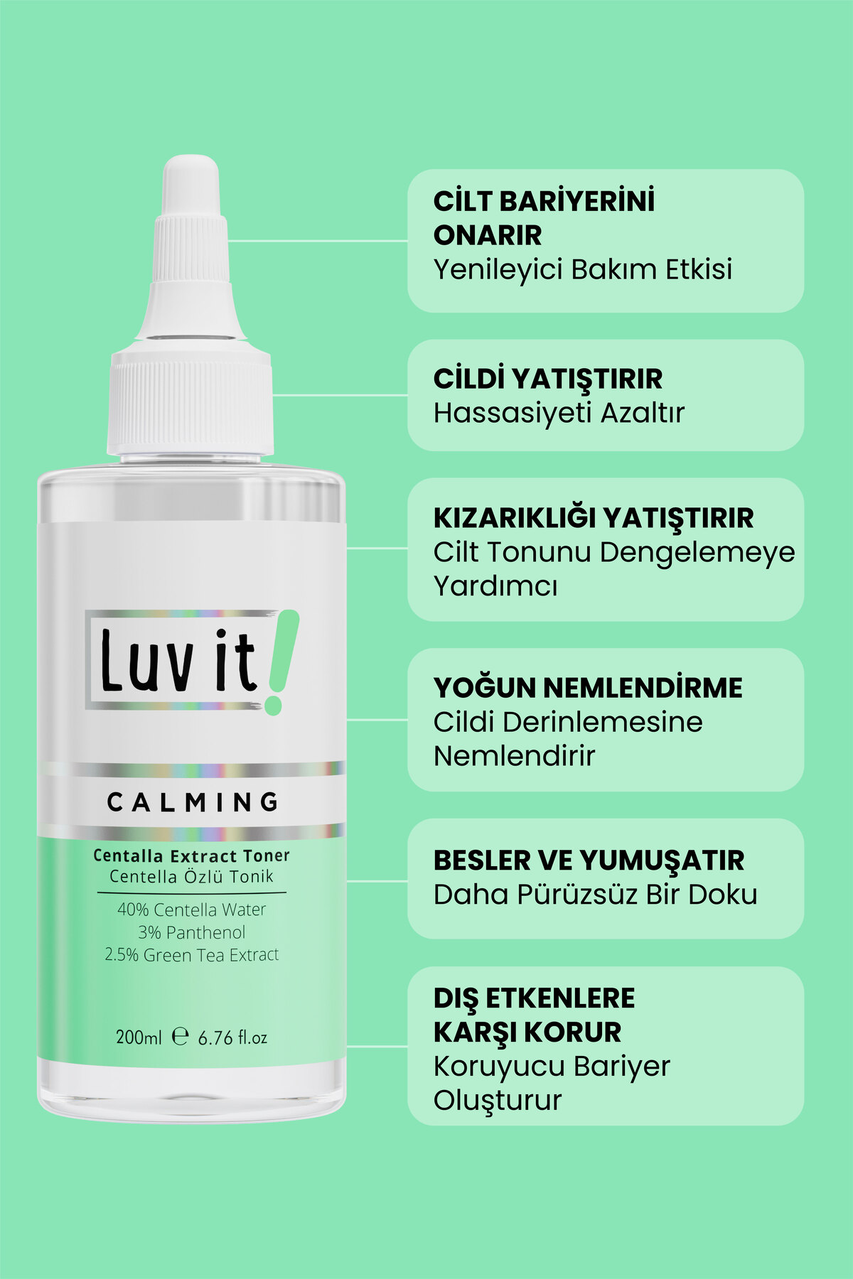 Centella Tonik Hassas Cilt Kızarıklık & Onarıcı 200 ml — LUVIT132 — تصویر 5 از 7