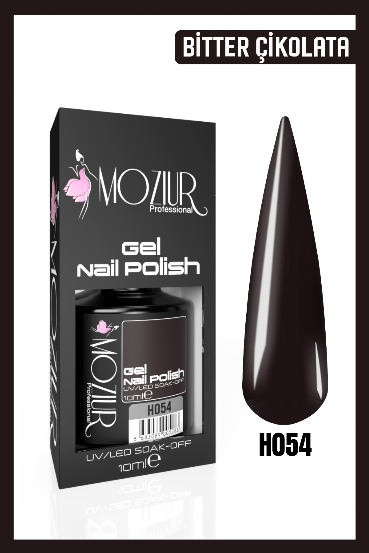 MOZIUR Kalıcı Oje Uv Led H054 (KAHVERENGİ SERİSİ) 10ml — مشکی 8683089004750