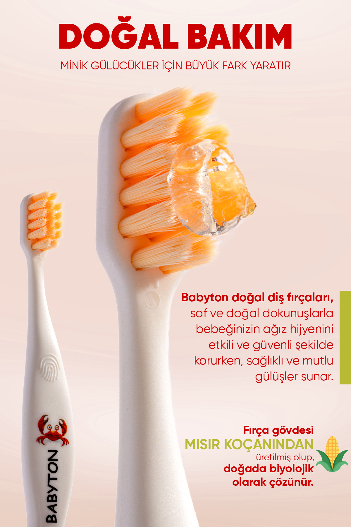 BABYTON Ekolojik Diş Fırçası Yengeç fotoğrafı 3 (önizleme)